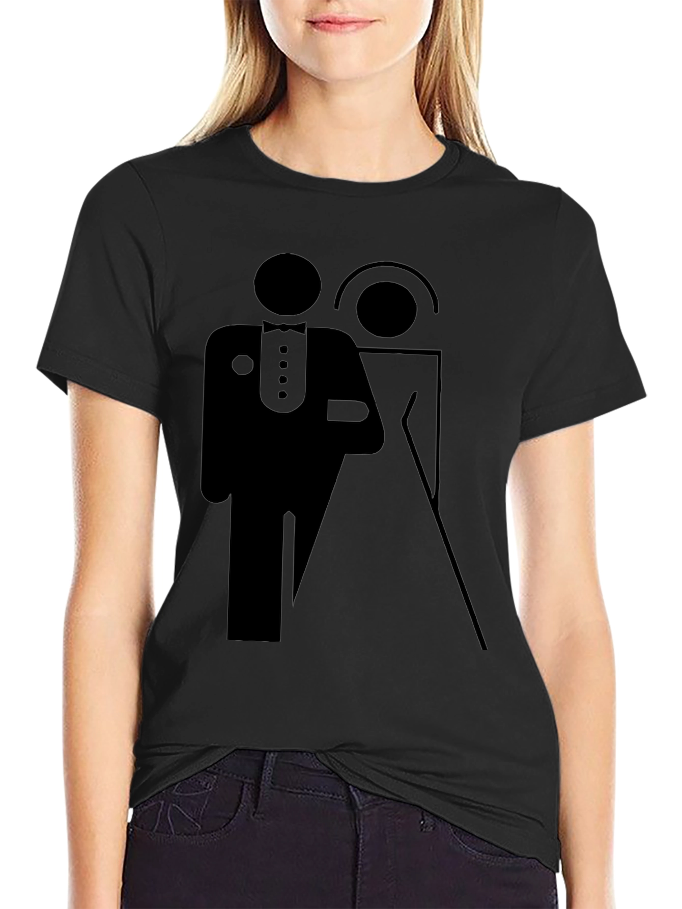 Black Bride and Groom Graphic Tee view 2