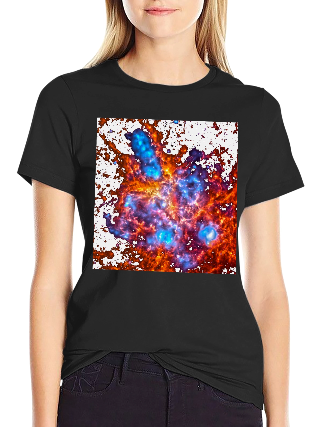 Black Nebula Print T-Shirt view 2