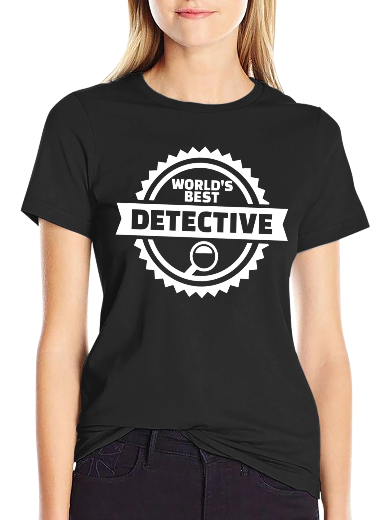 Black World's Best Detective T-Shirt view 2