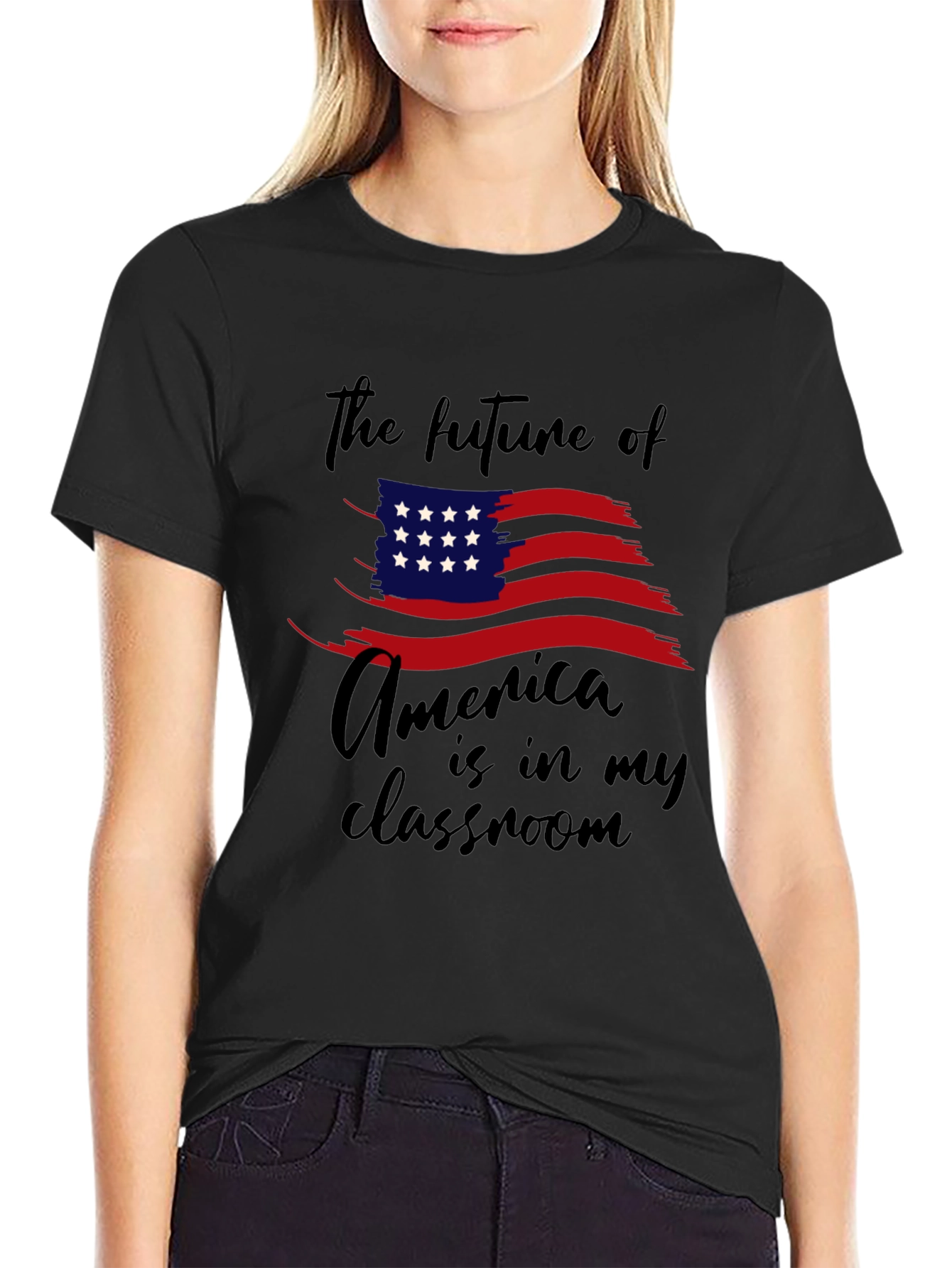 Black The Future of America T-Shirt view 2
