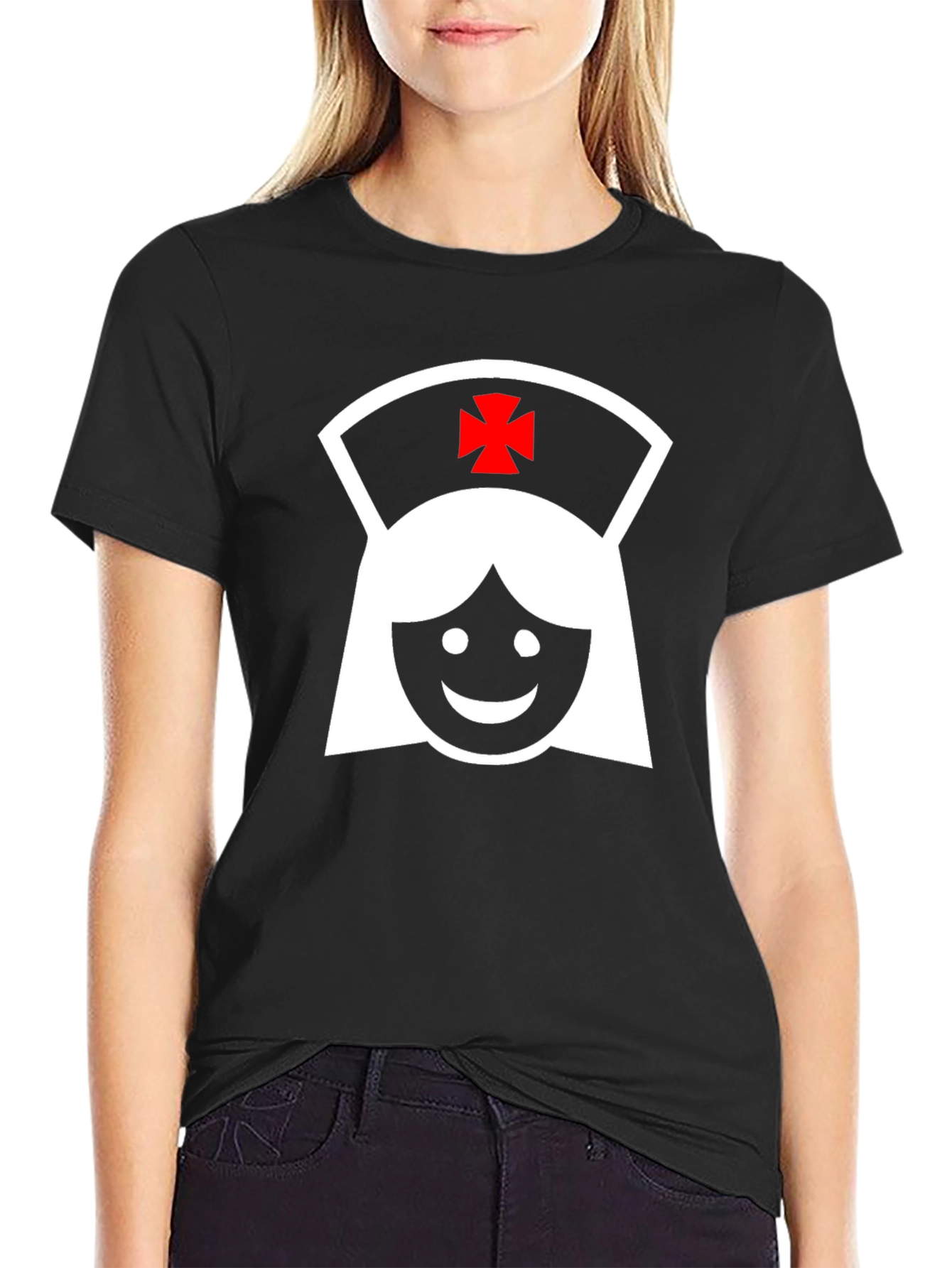 Black Nurse Graphic T-Shirt - Novelty Gift Tee view 2