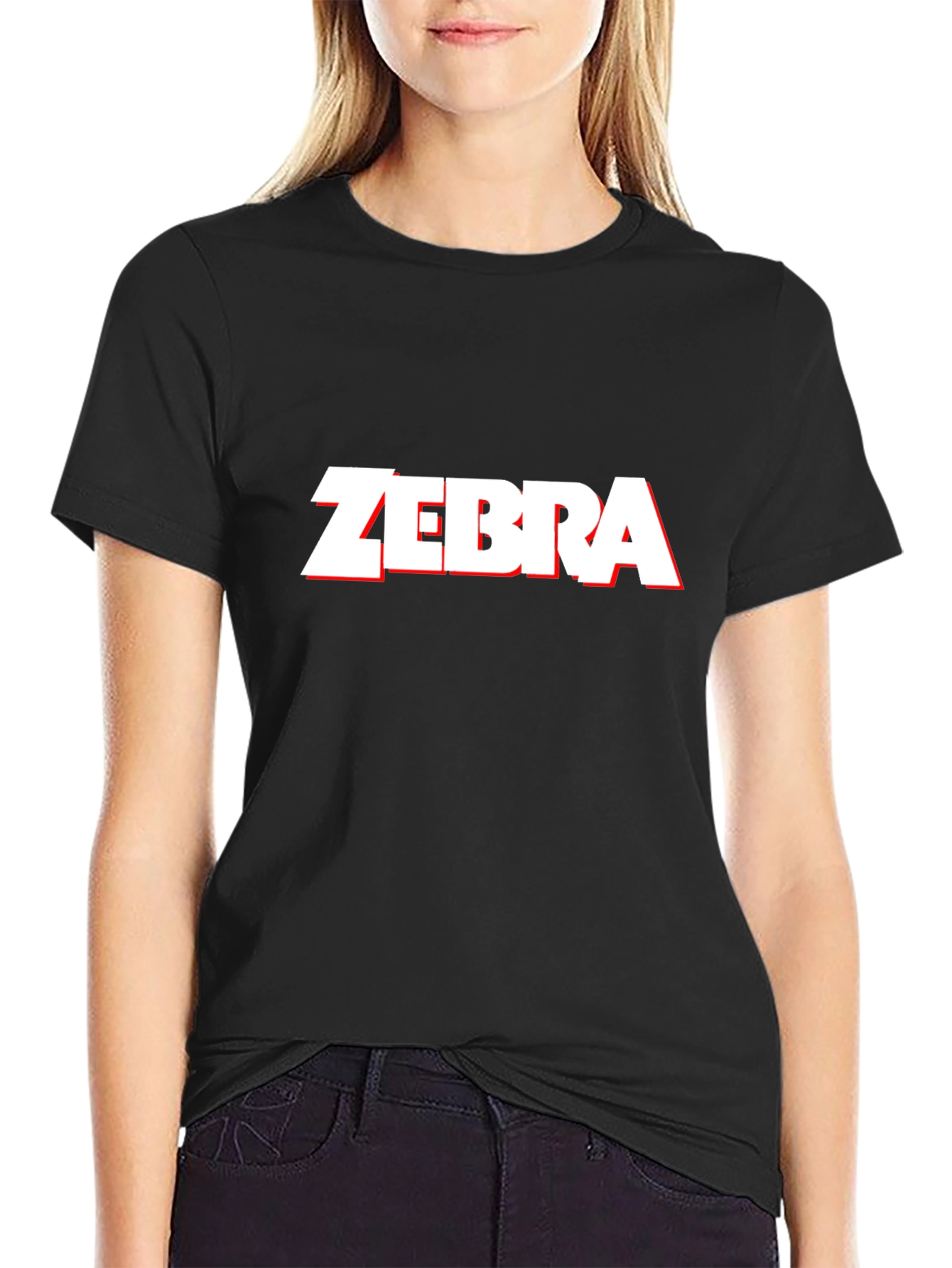 Black Bold "ZEBRA" Graphic Tee - Classic Black Comfort view 2