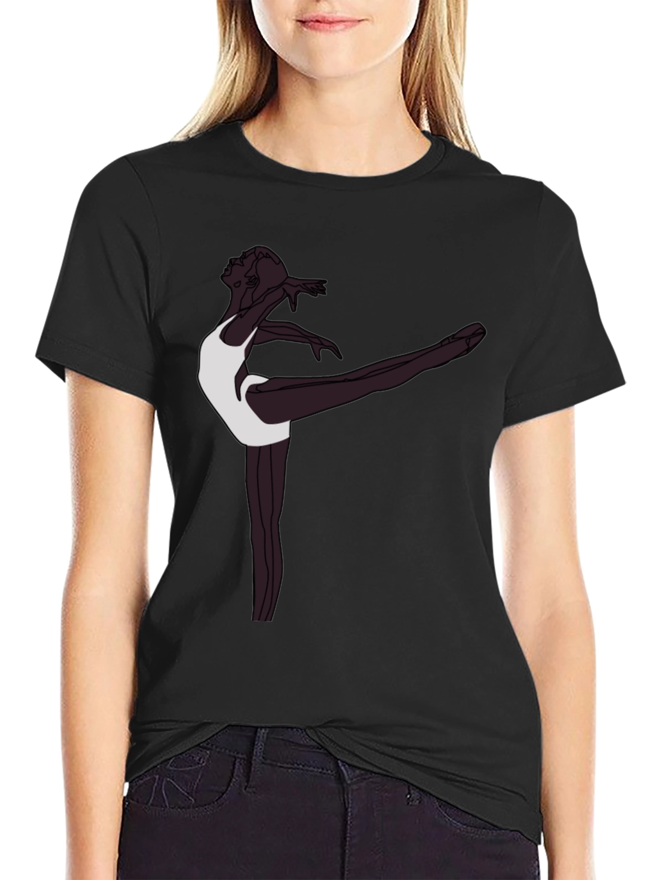 Black Ballet Dancer Graphic Tee - Stylish Men's T-Shirt view 2