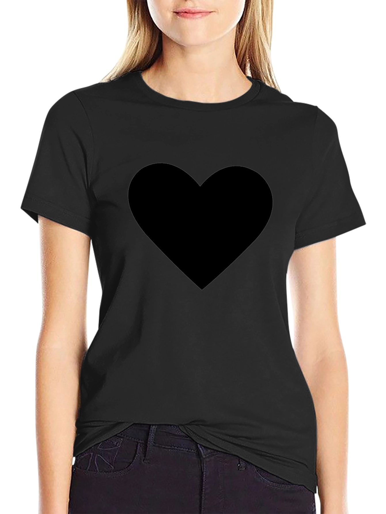 Black Men's Black Heart Graphic Tee - Soft Cotton Blend view 2