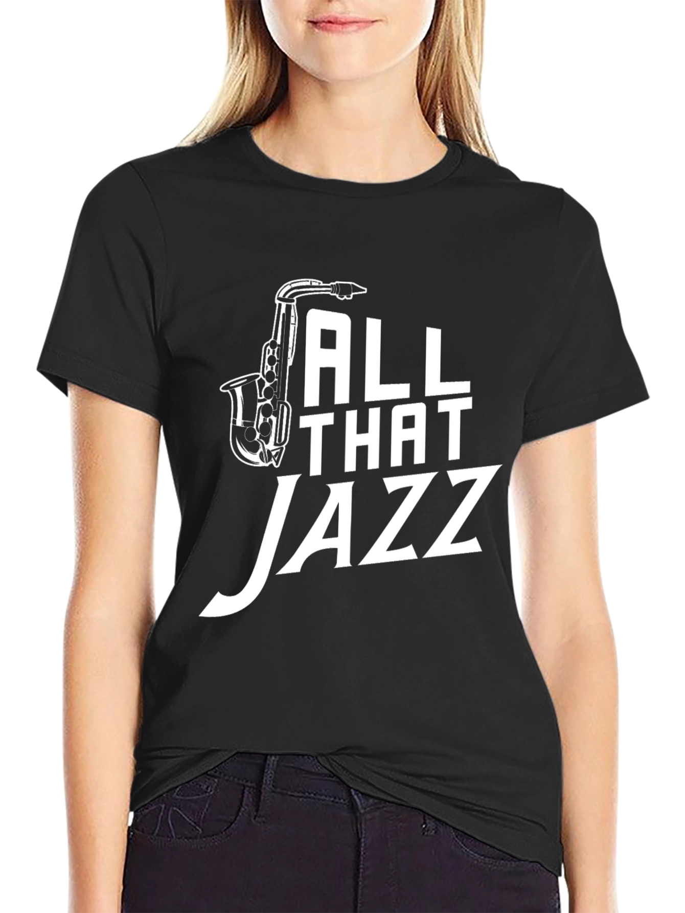 Black All That Jazz Saxophone Graphic Tee view 2