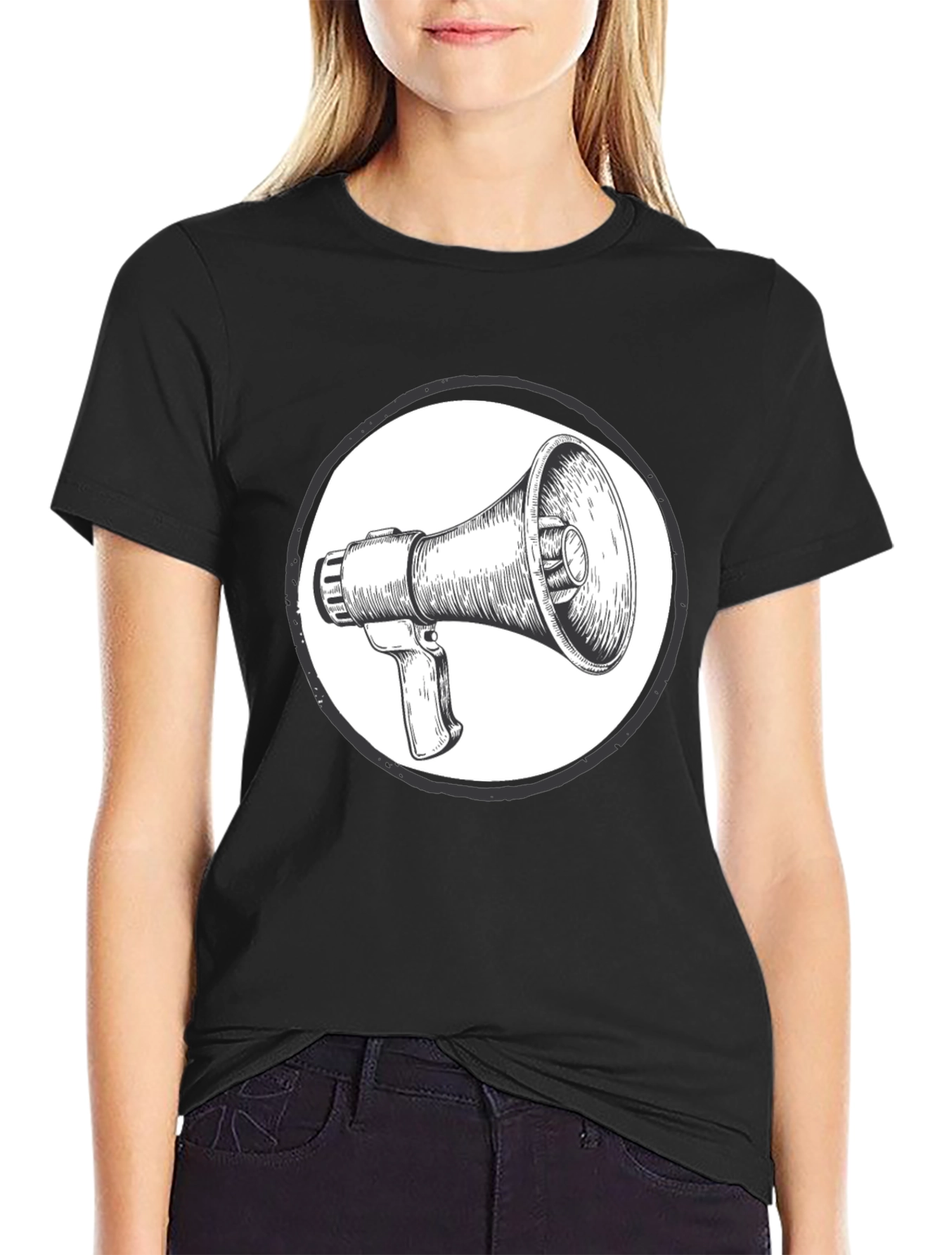 Black Megaphone Graphic Tee - Speak Up! view 2