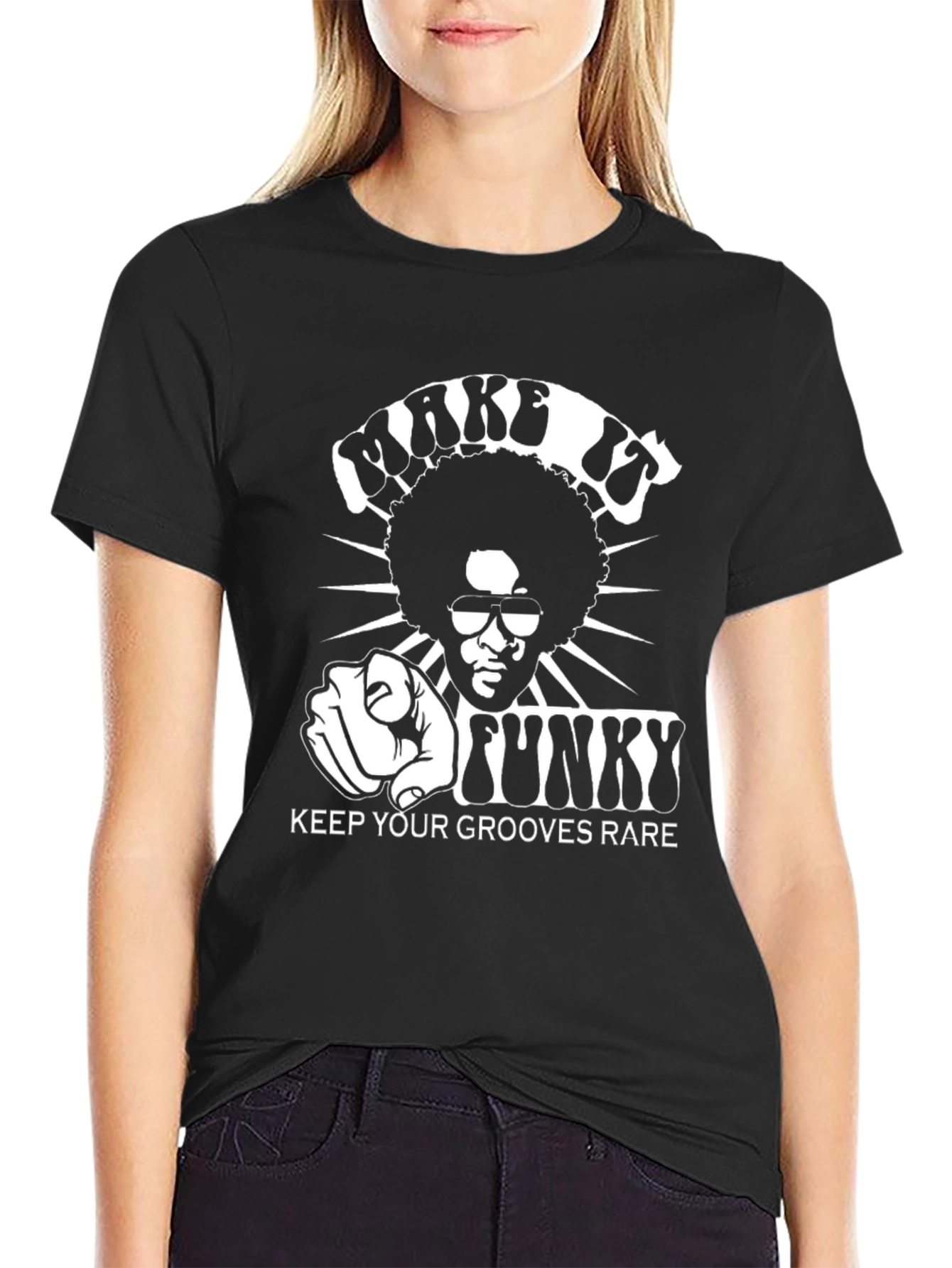 Black Funky Grooves Graphic T-Shirt - Black view 2