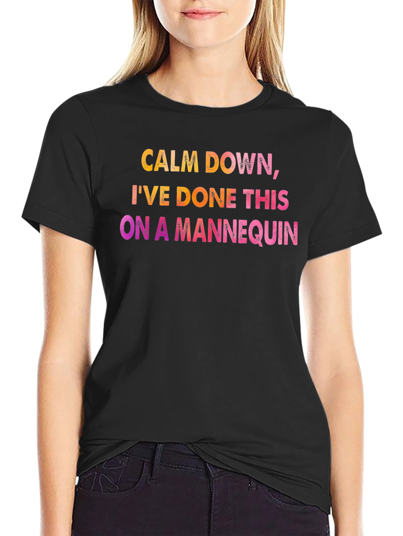 Black Calm Down Mannequin Tee view 2