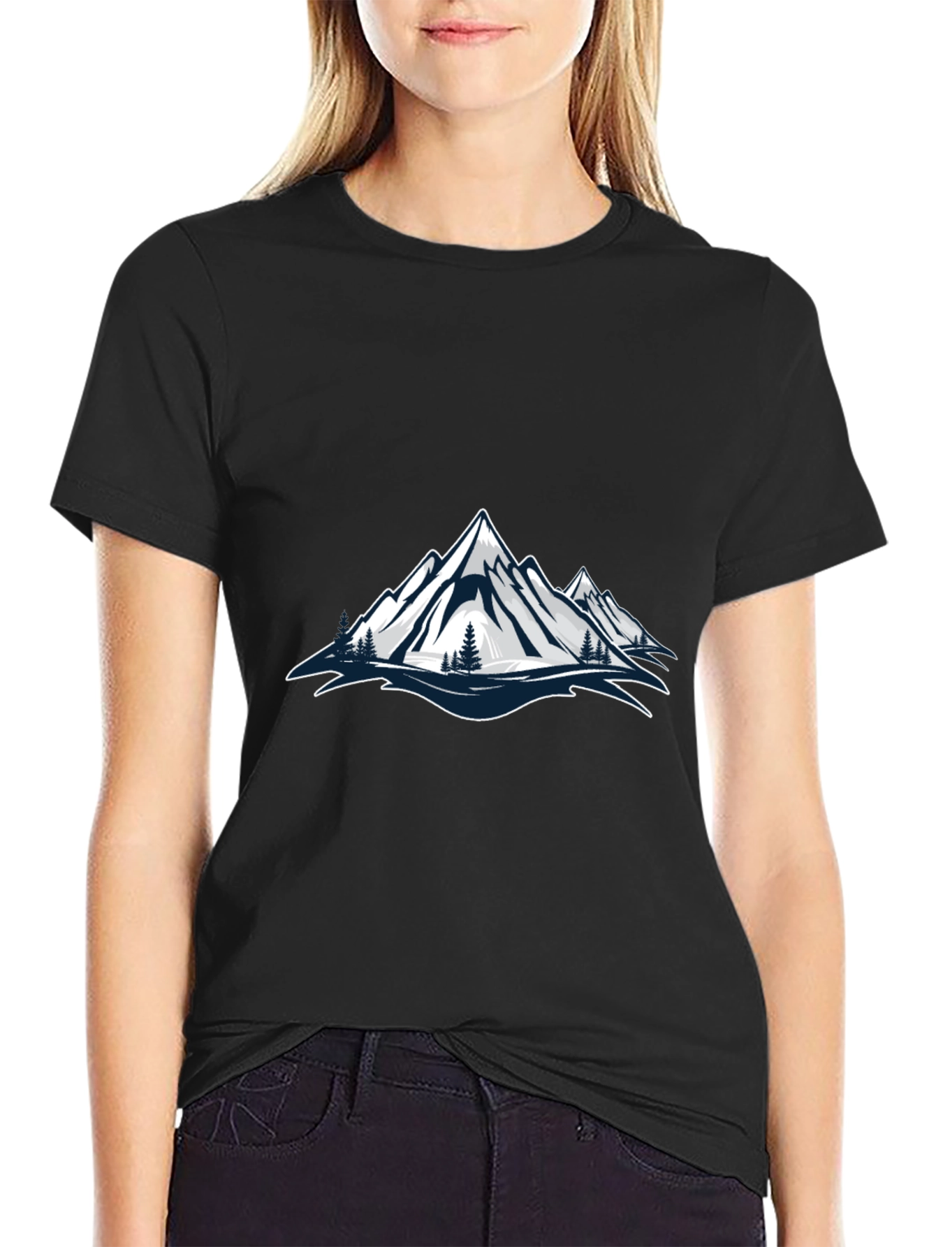 Black Mountain Graphic Black T-Shirt view 2