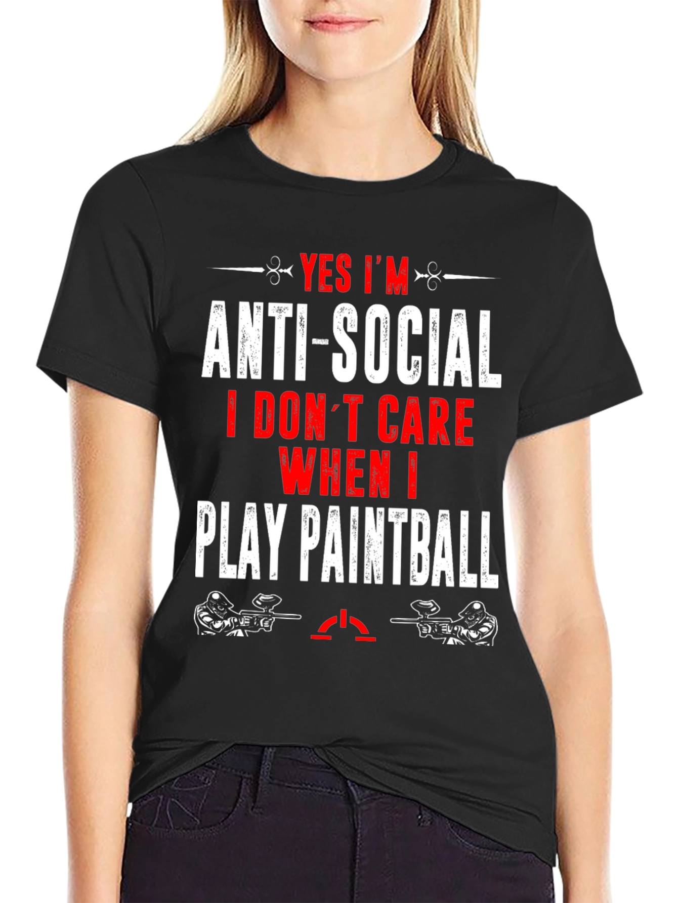 Black Anti-Social Paintball T-Shirt - Play Anytime! view 2