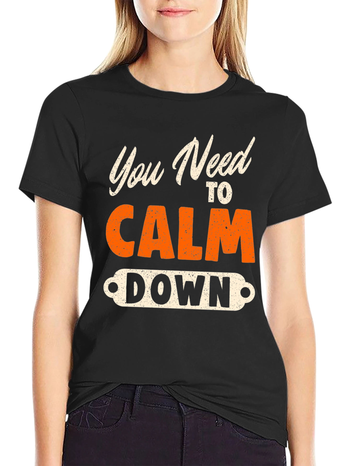 Black You Need to Calm Down Graphic Tee view 2