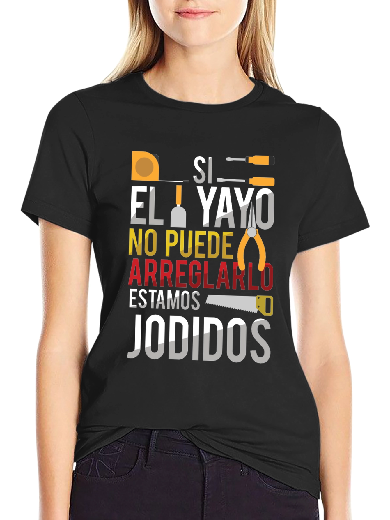 Black Si El Yayo T-Shirt - Handyman Funny Tee view 2