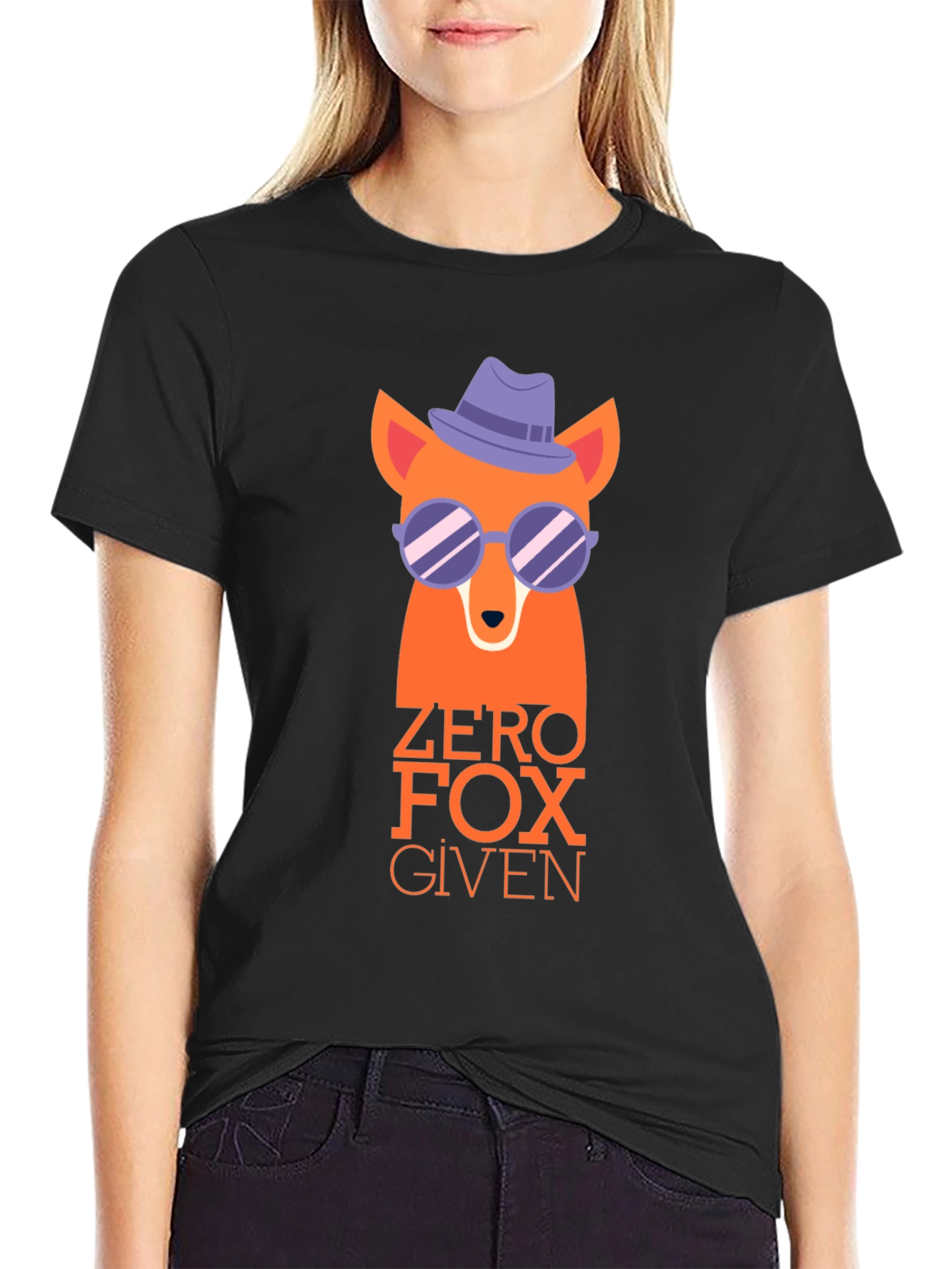 Black Zero Fox Given Graphic Tee - Cool & Funny view 2