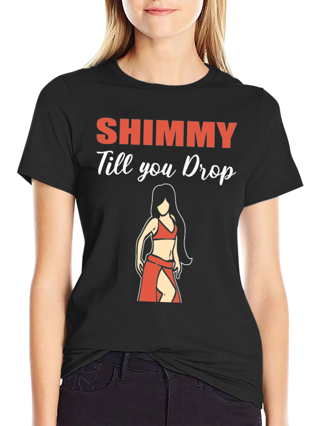Black Shimmy Till You Drop T-Shirt - Dance Tee view 2