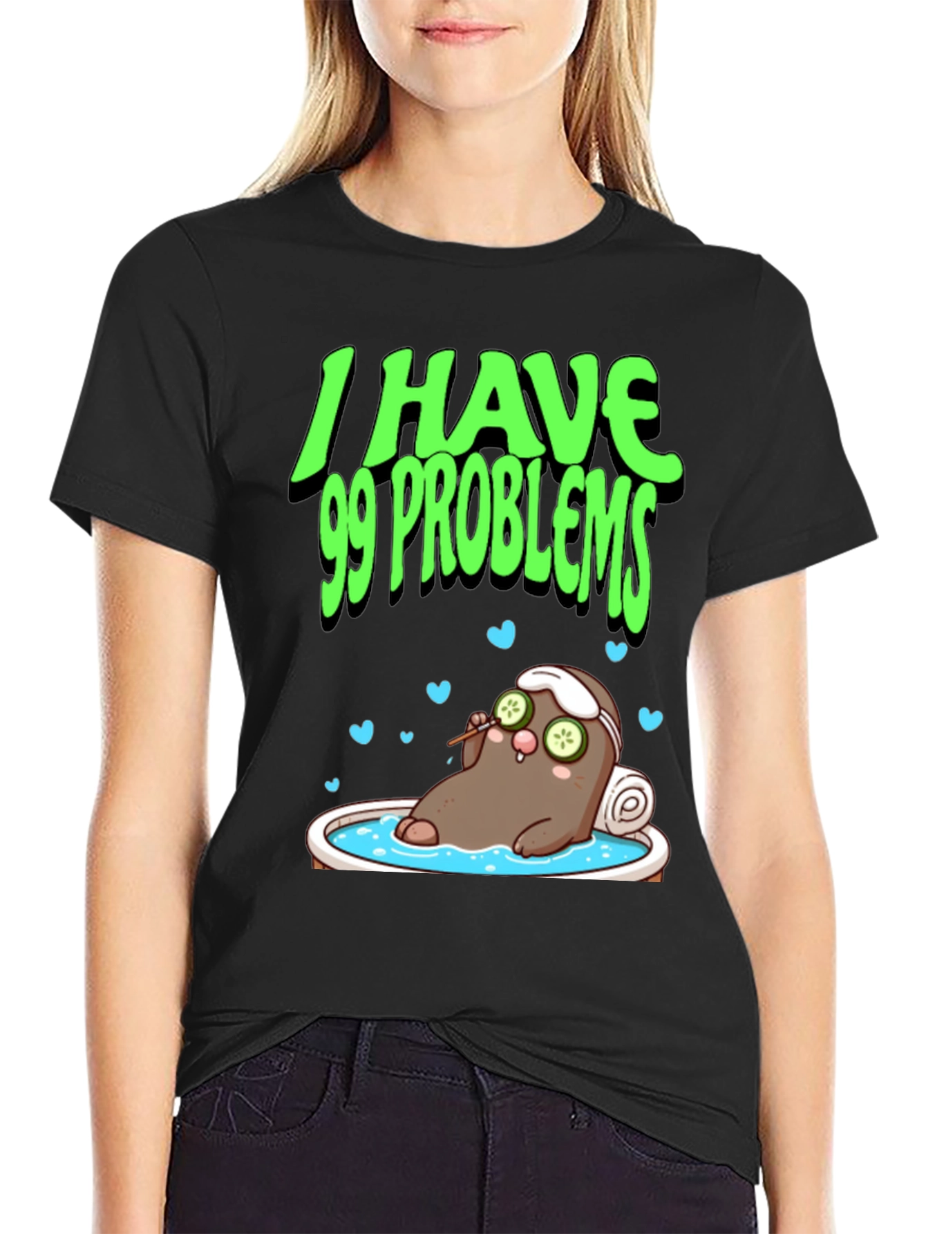 Black 99 Problems Potato Spa T-Shirt - Relaxed Fit view 2