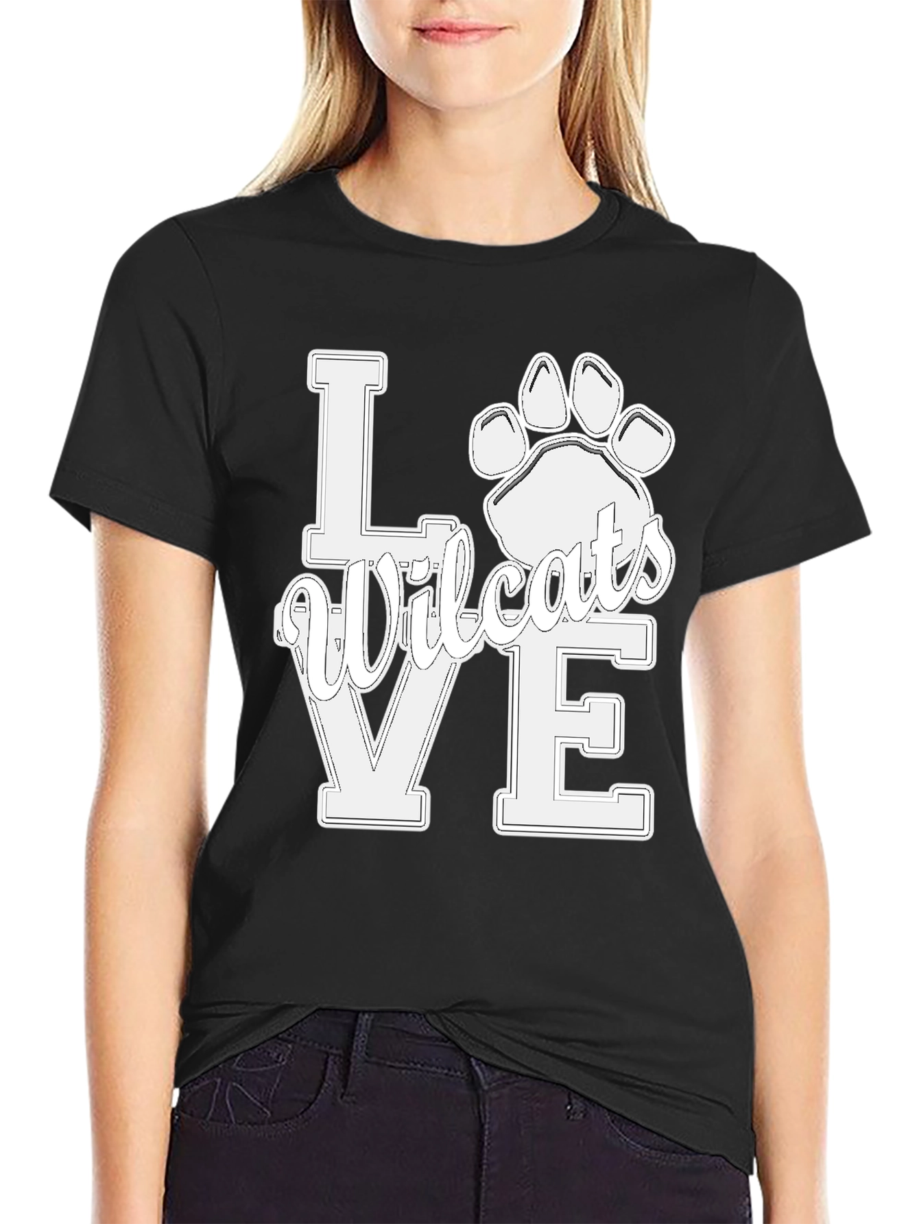 Love Wildcats T-Shirt - Black Graphic Tee - 2