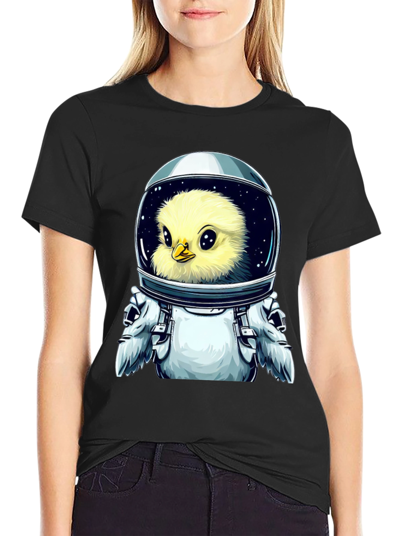 Black Astronaut Chick T-Shirt - Space Adventure view 2