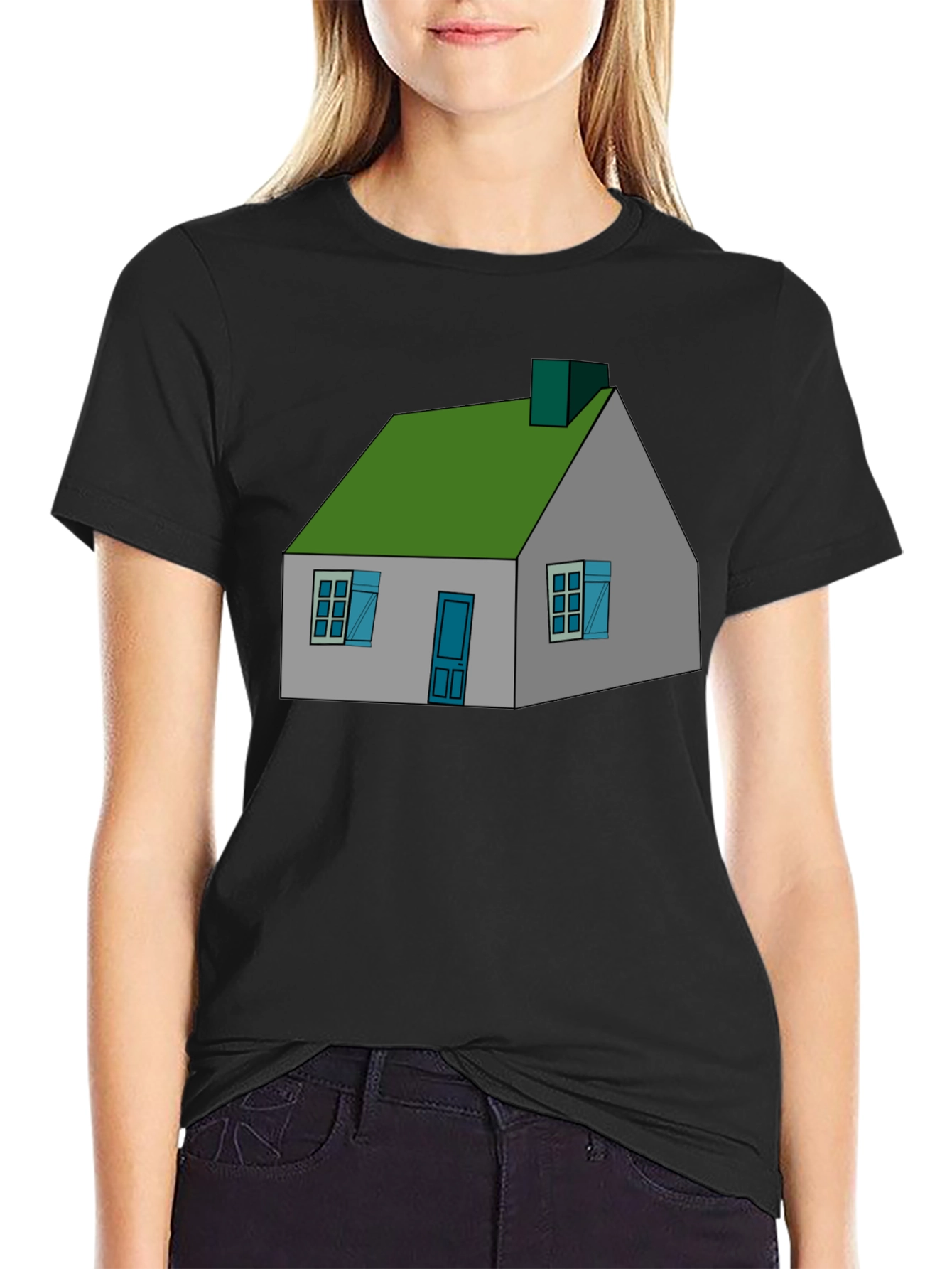 Black House Graphic Black T-Shirt view 2