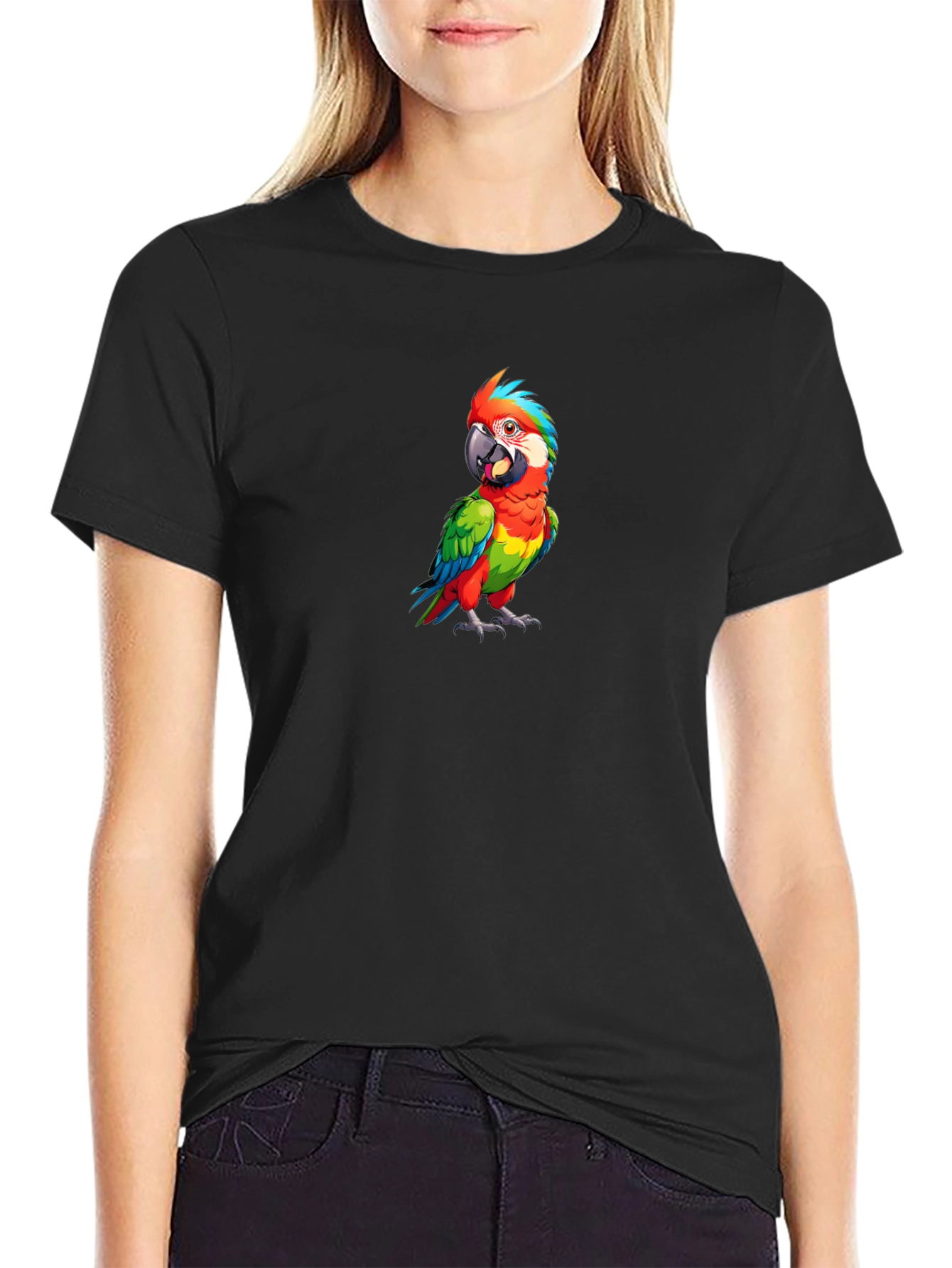 Black Parrot Graphic Tee - Men's Black T-Shirt view 2