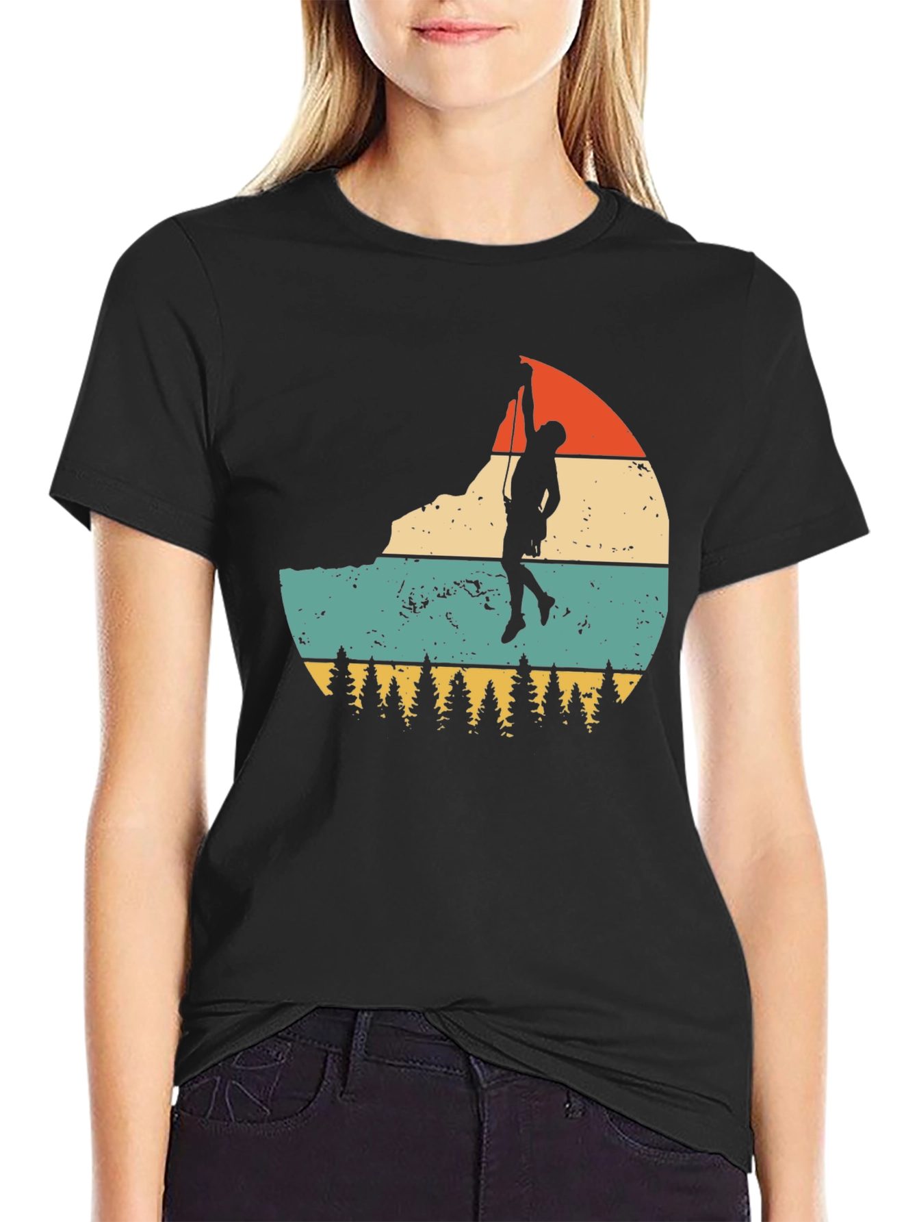 Black Vintage Rock Climber T-Shirt view 2
