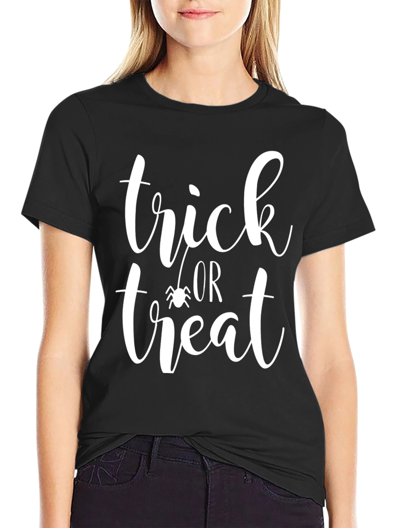 Black Trick or Treat Halloween Tee view 2