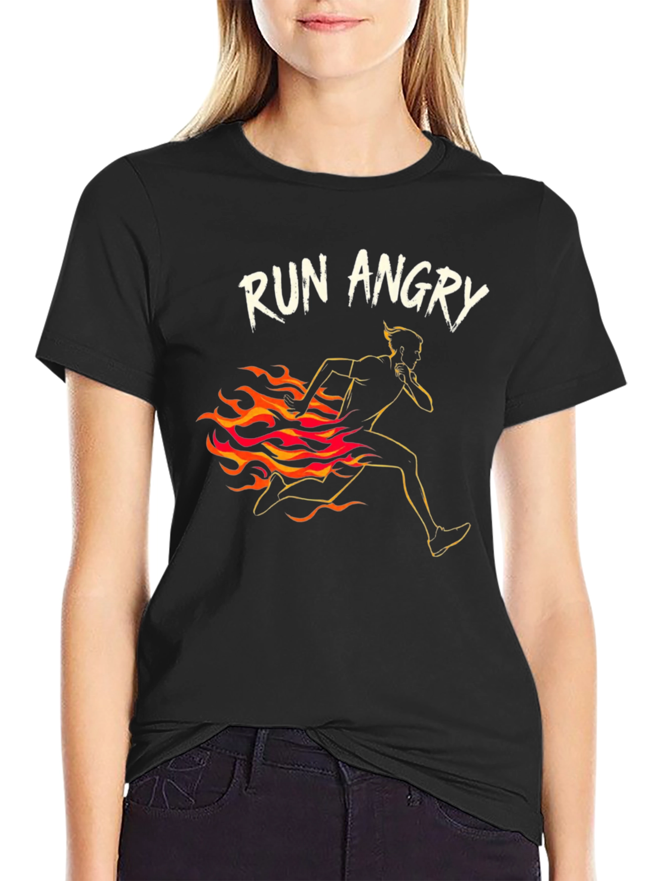 Black Run Angry Graphic Tee view 2