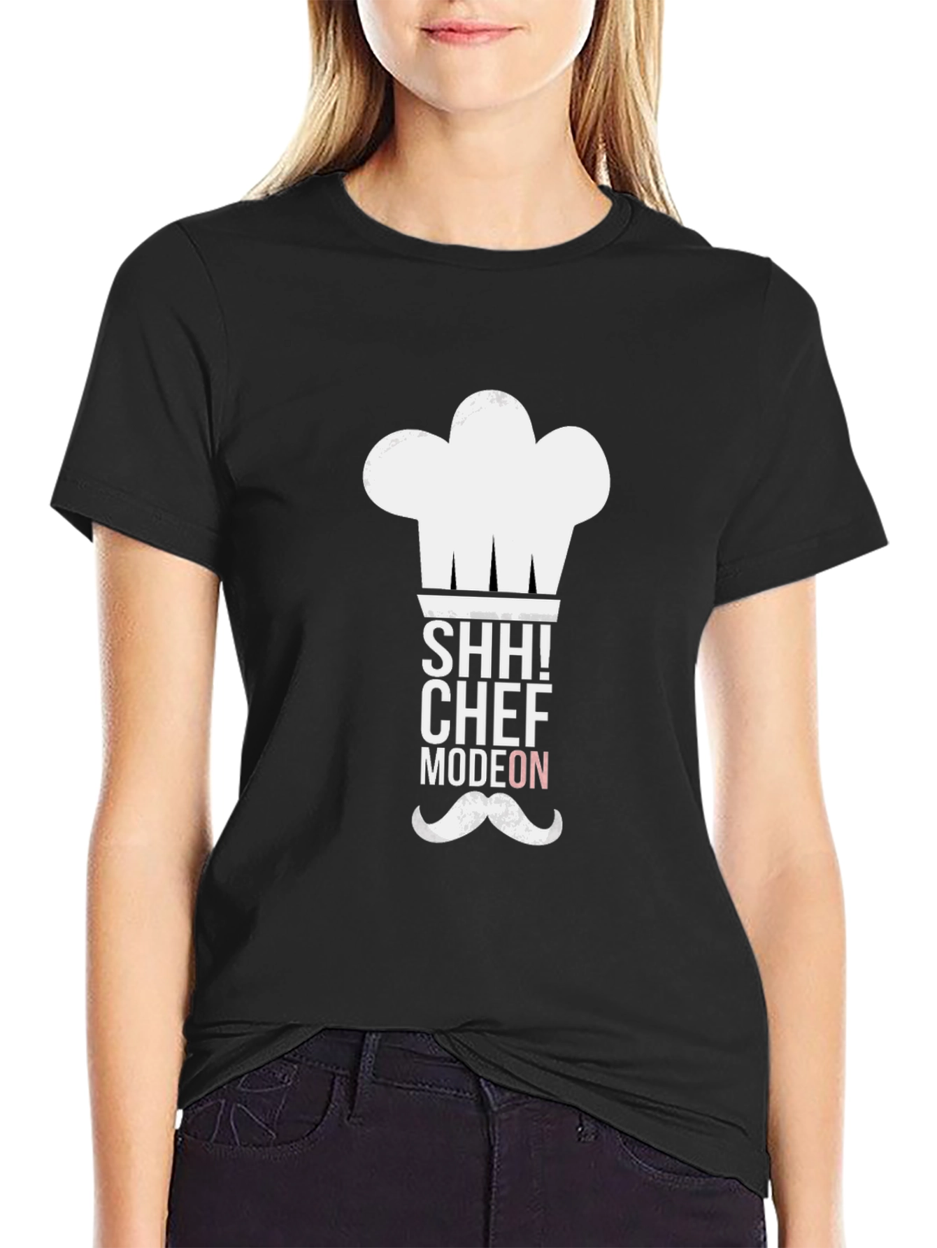 Black SHH! Chef Mode On T-Shirt - Funny Cook Gift view 2