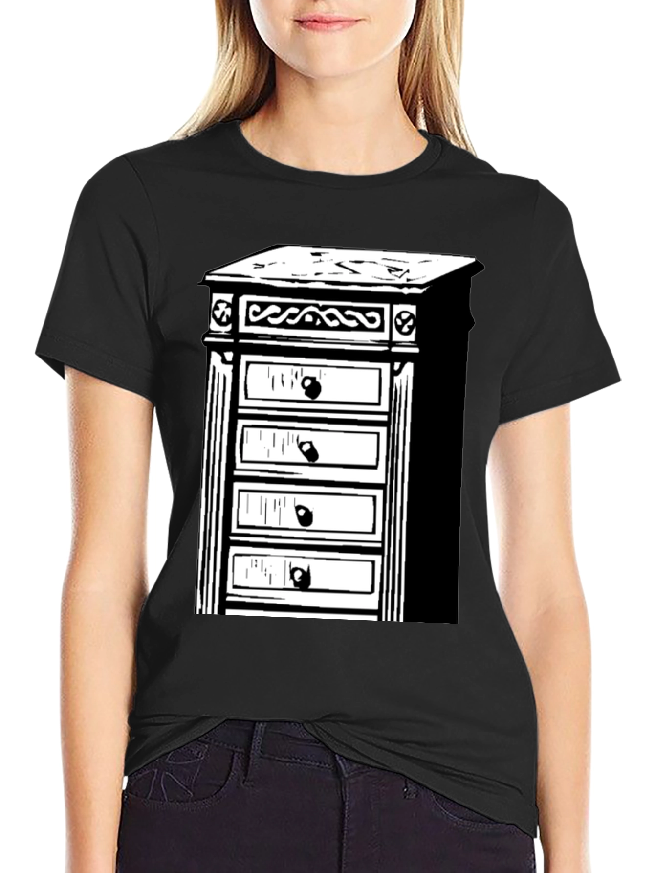Black Retro Dresser T-Shirt - Stylish & Unique view 2