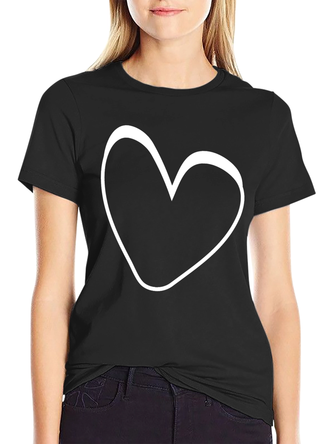 Black Heart Graphic Black T-Shirt view 2