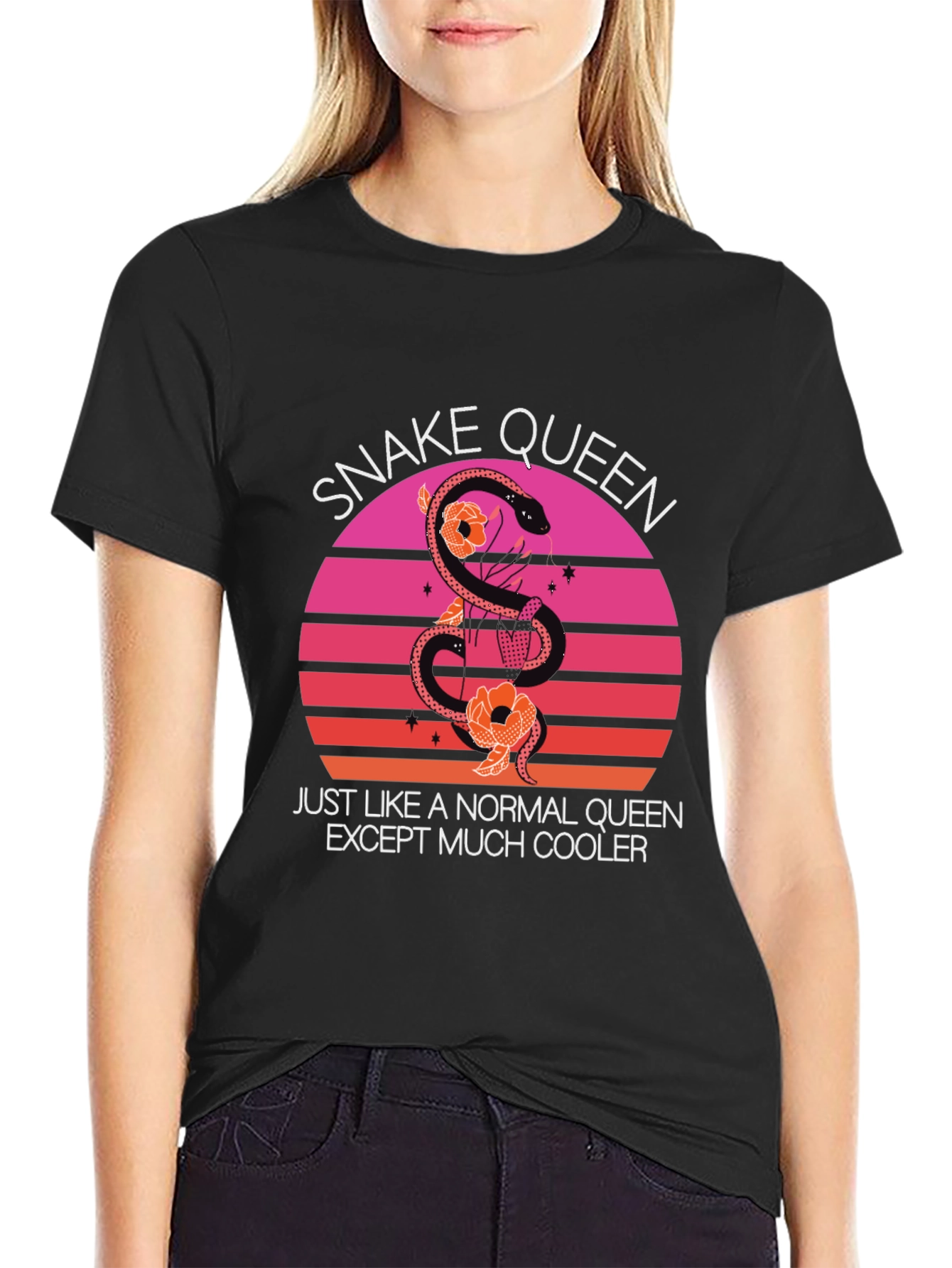 Black Snake Queen T-Shirt Cool Graphic Tee view 2
