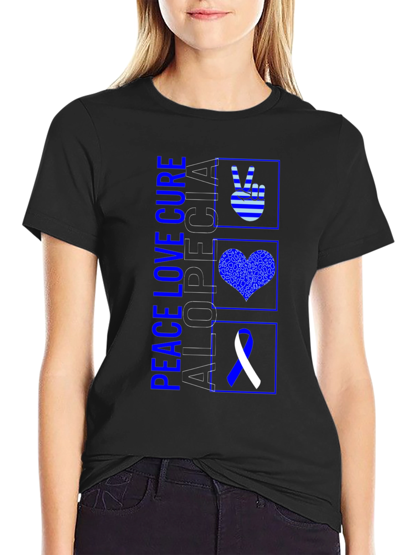Alopecia Awareness Black Graphic Tee - 2