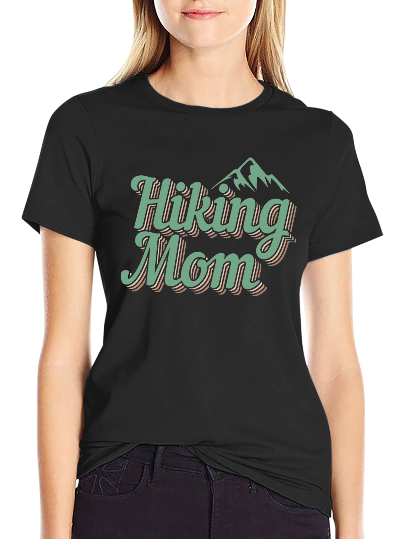 Black Hiking Mom Graphic Tee - Adventure Apparel view 2