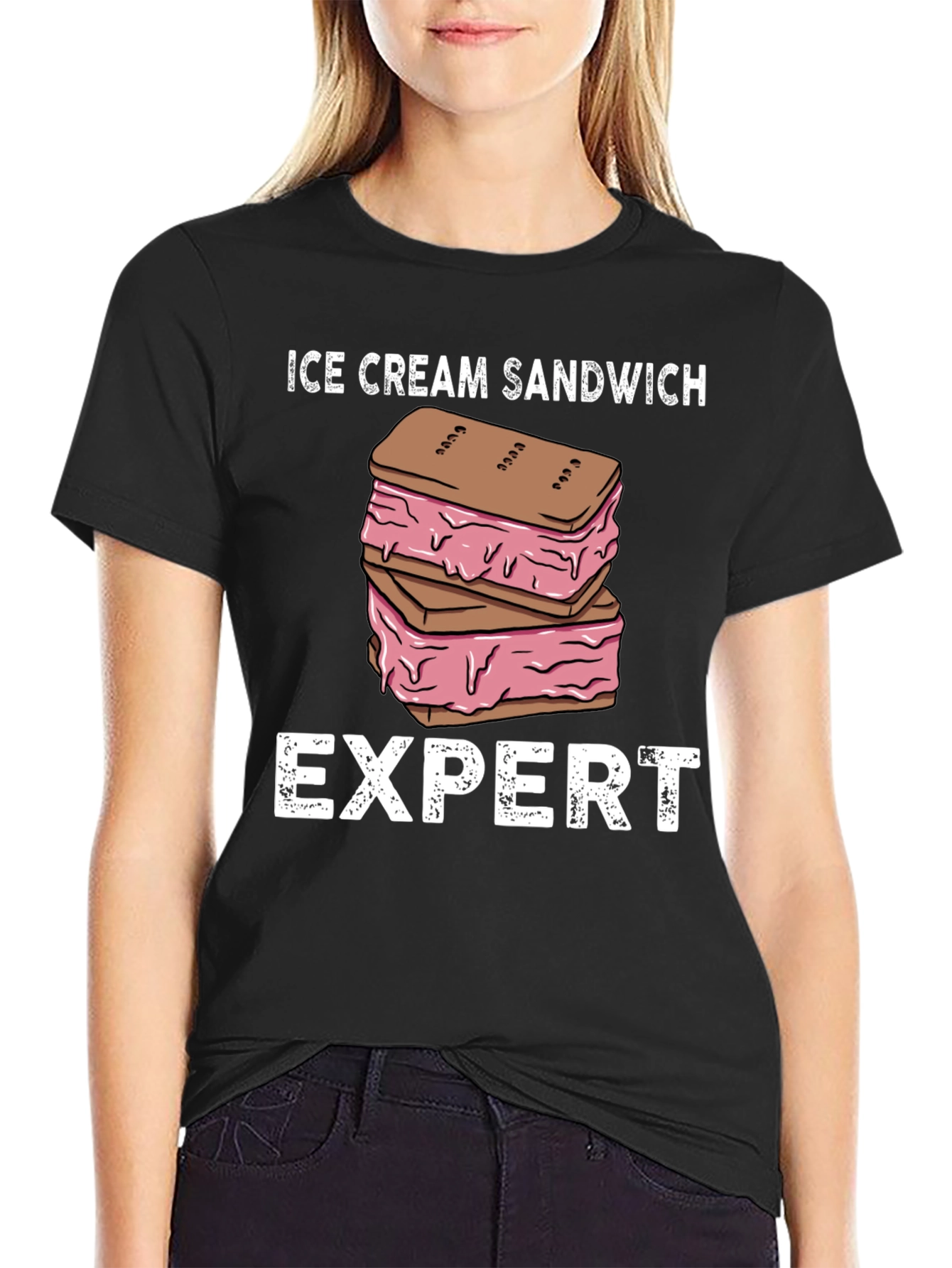 Black Ice Cream Sandwich Expert Graphic T-Shirt view 2
