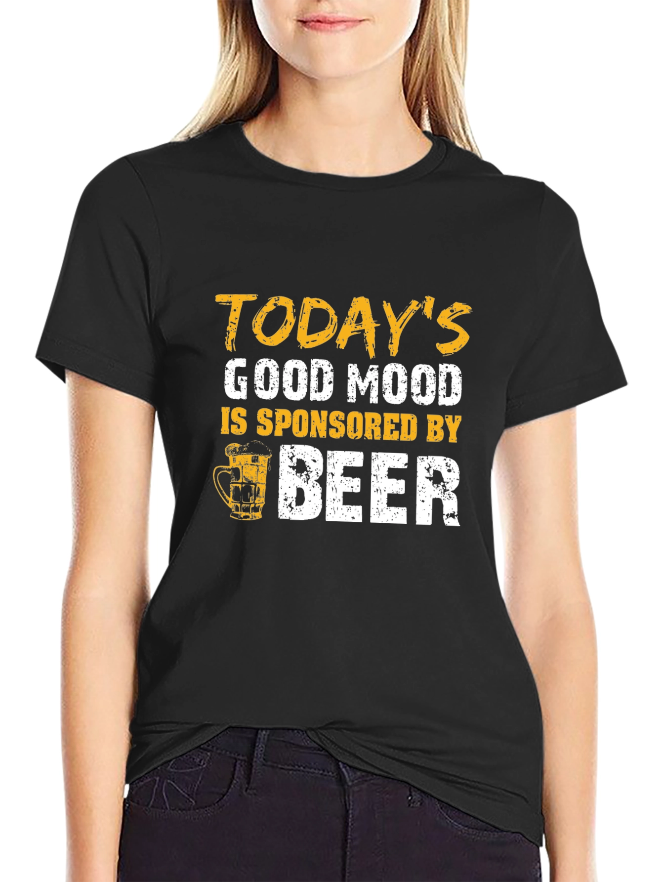 Black Today's Good Mood Beer Graphic Tee view 2