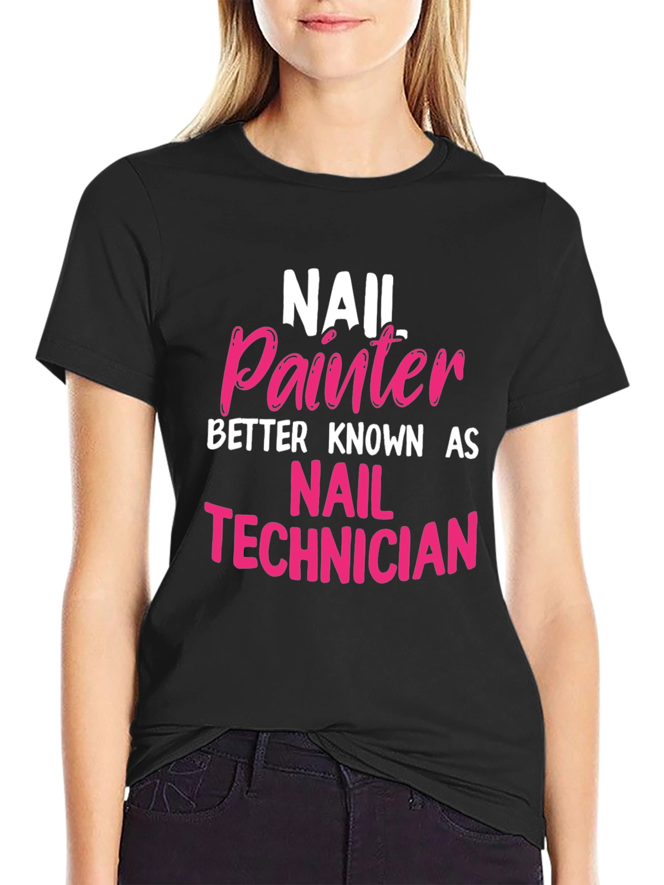 Black Nail Painter Technician T-Shirt - Perfect Gift! view 2