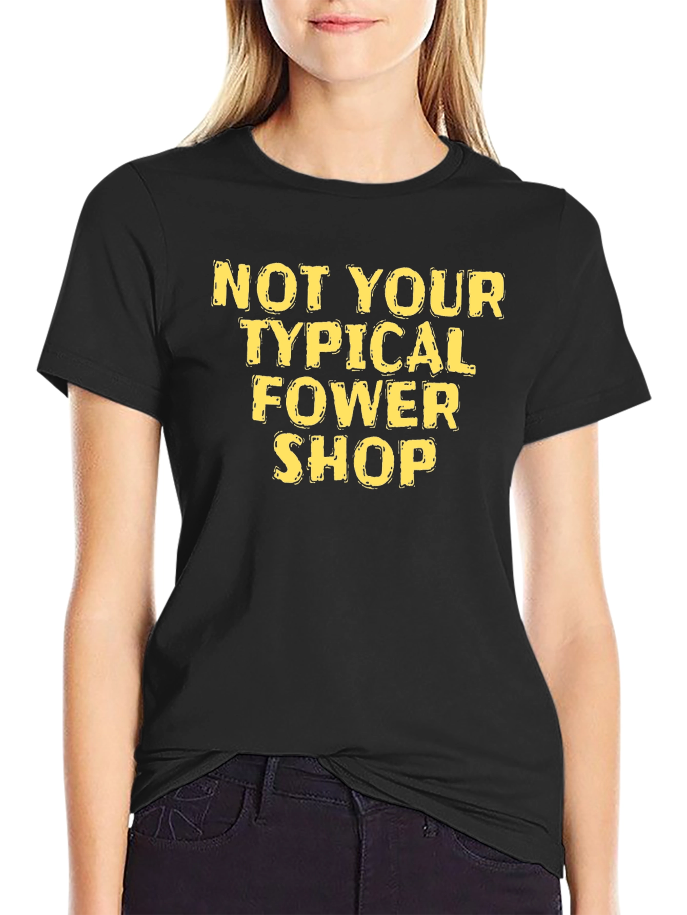 Black Not Your Typical Flower Shop Black T-Shirt view 2