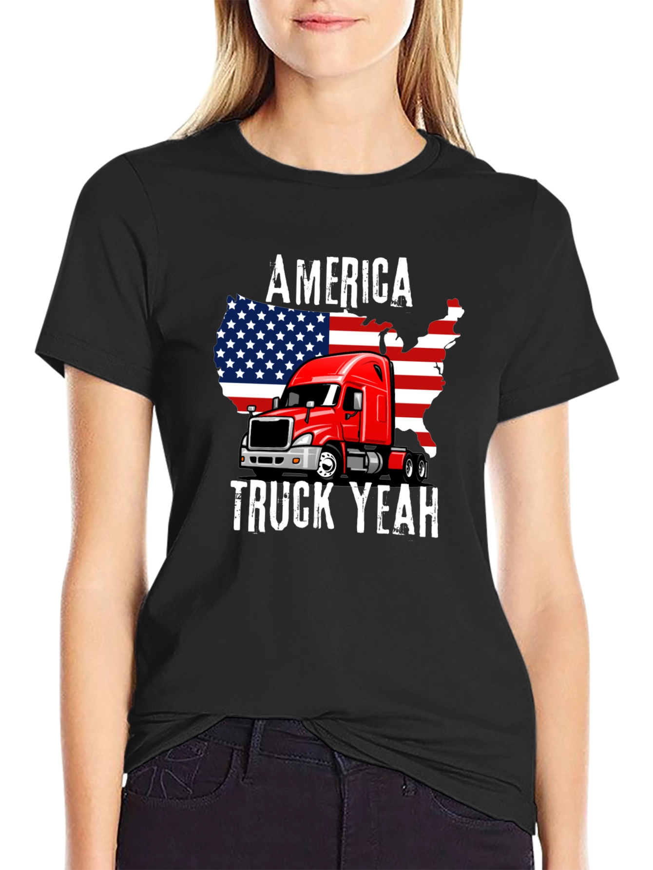 Black America Truck Yeah Graphic Tee view 2