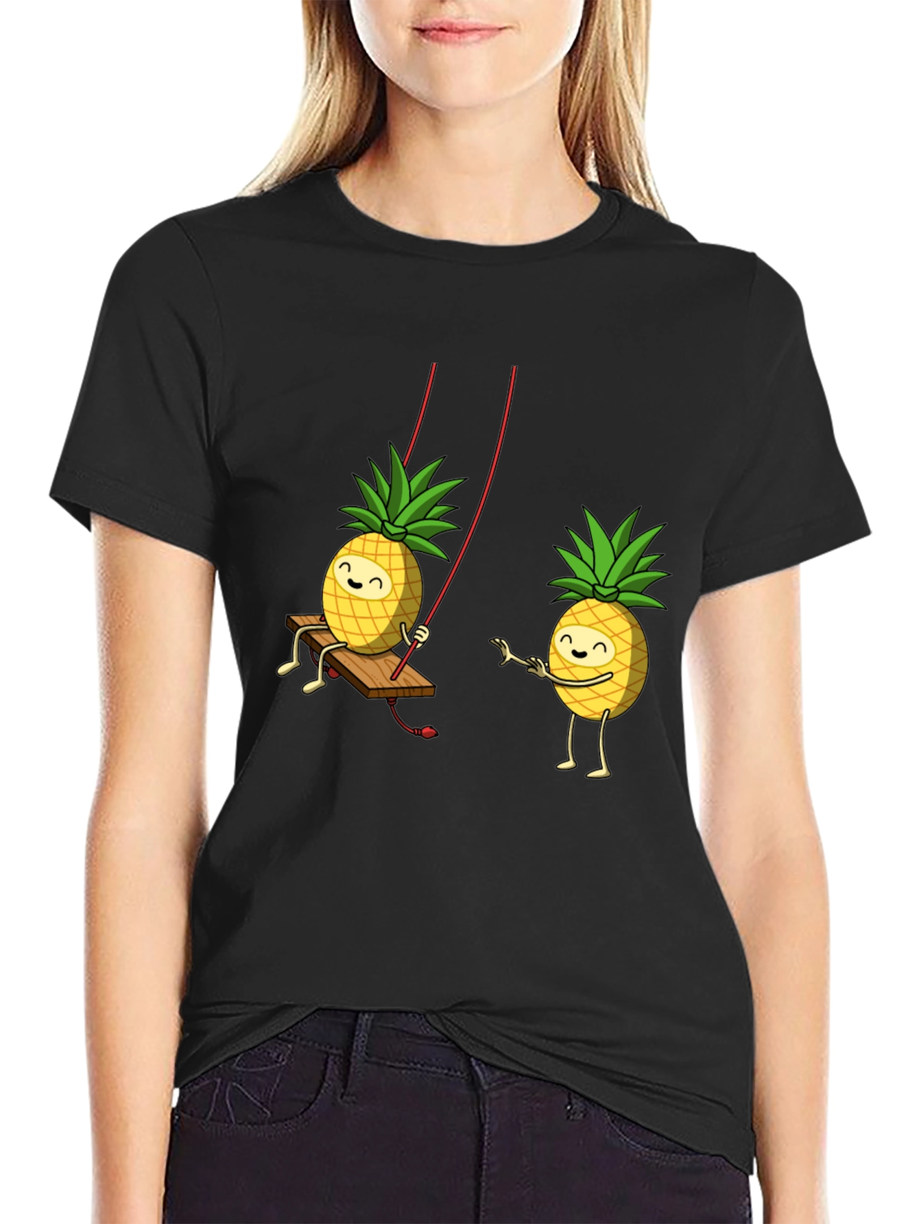 Black Pineapple Pals Black Graphic Tee view 2