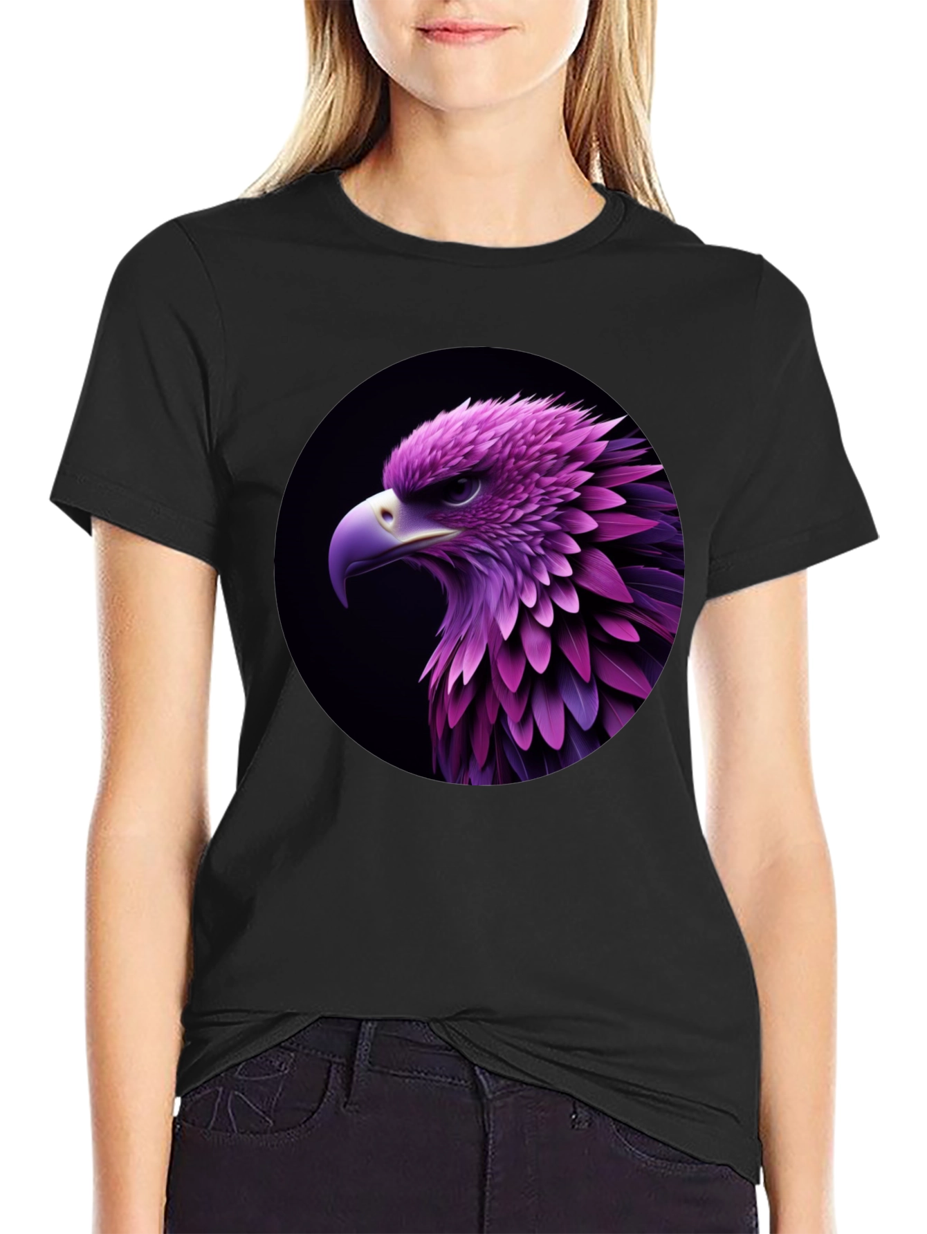 Black Eagle Graphic Black T-Shirt view 2