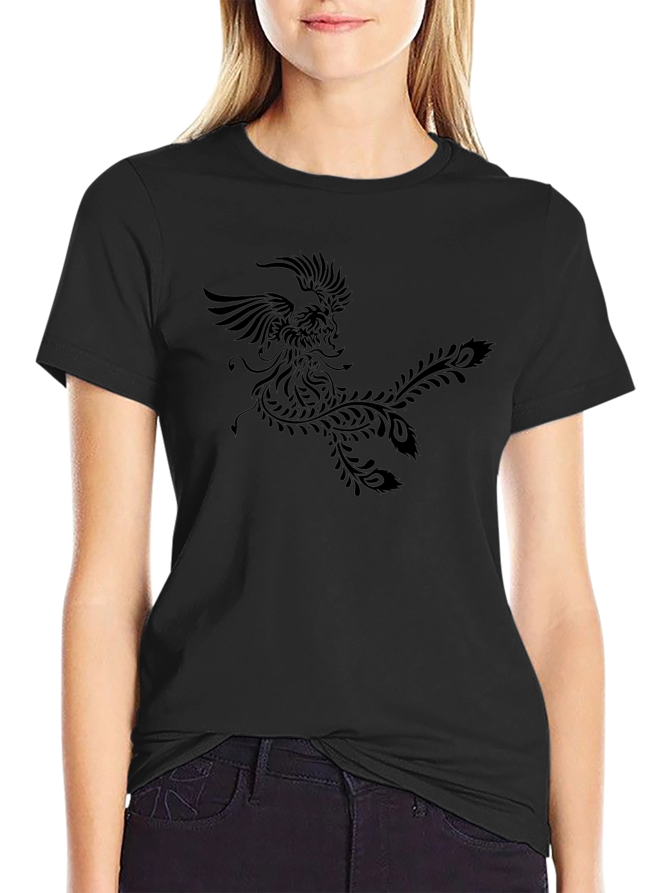 Black Phoenix Graphic Black T-Shirt view 2