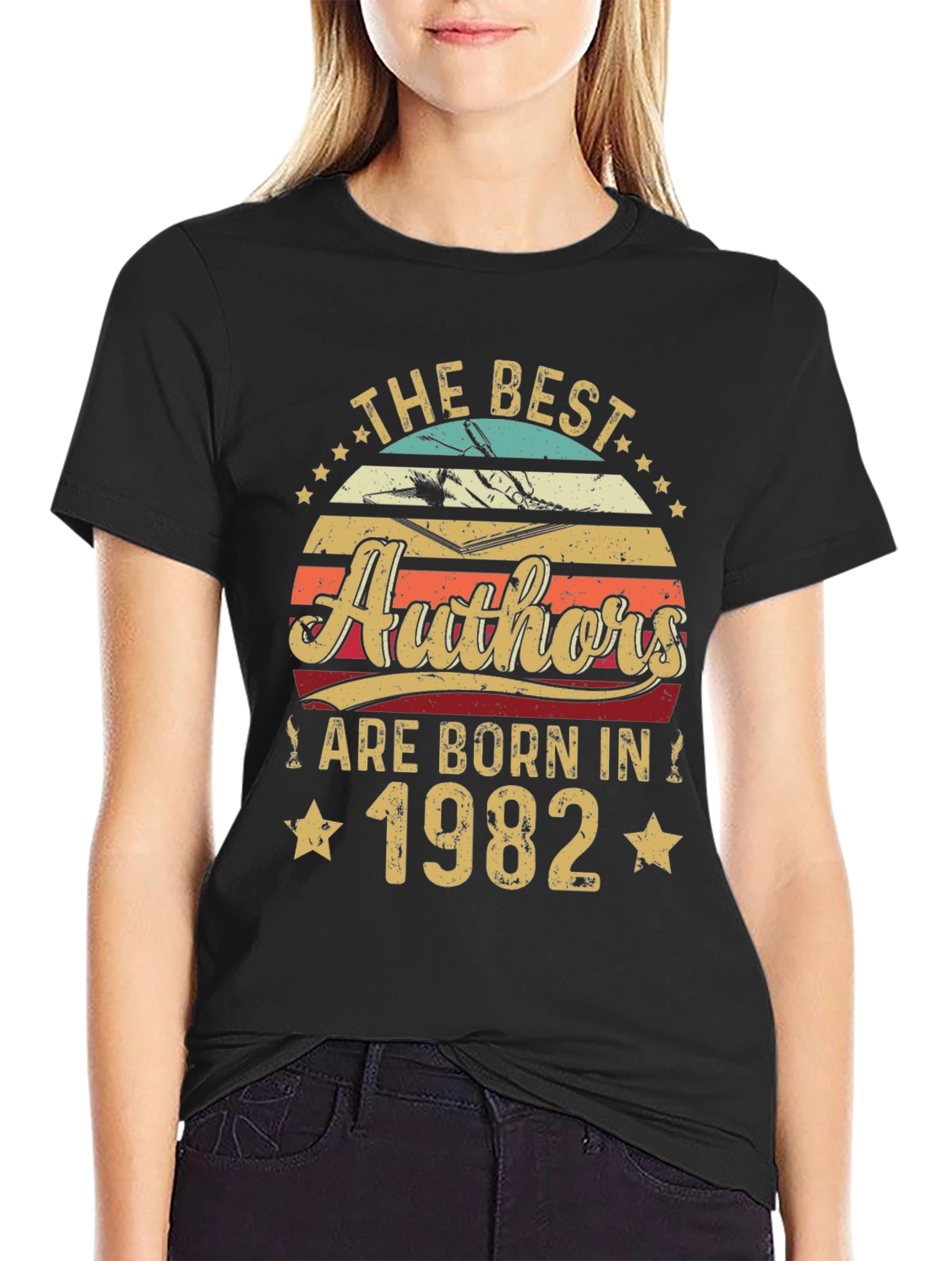 Black Best Authors Born in 1982 T-Shirt view 2