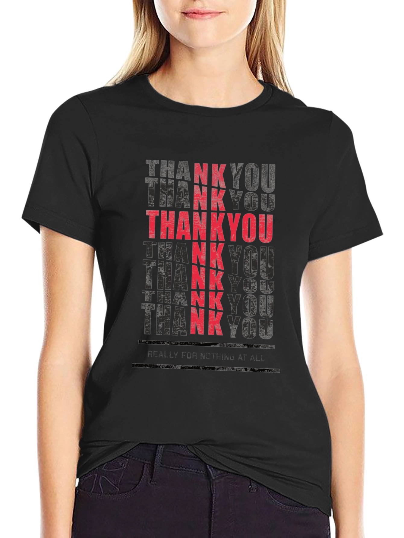 Black Thank You Graphic T-Shirt view 2