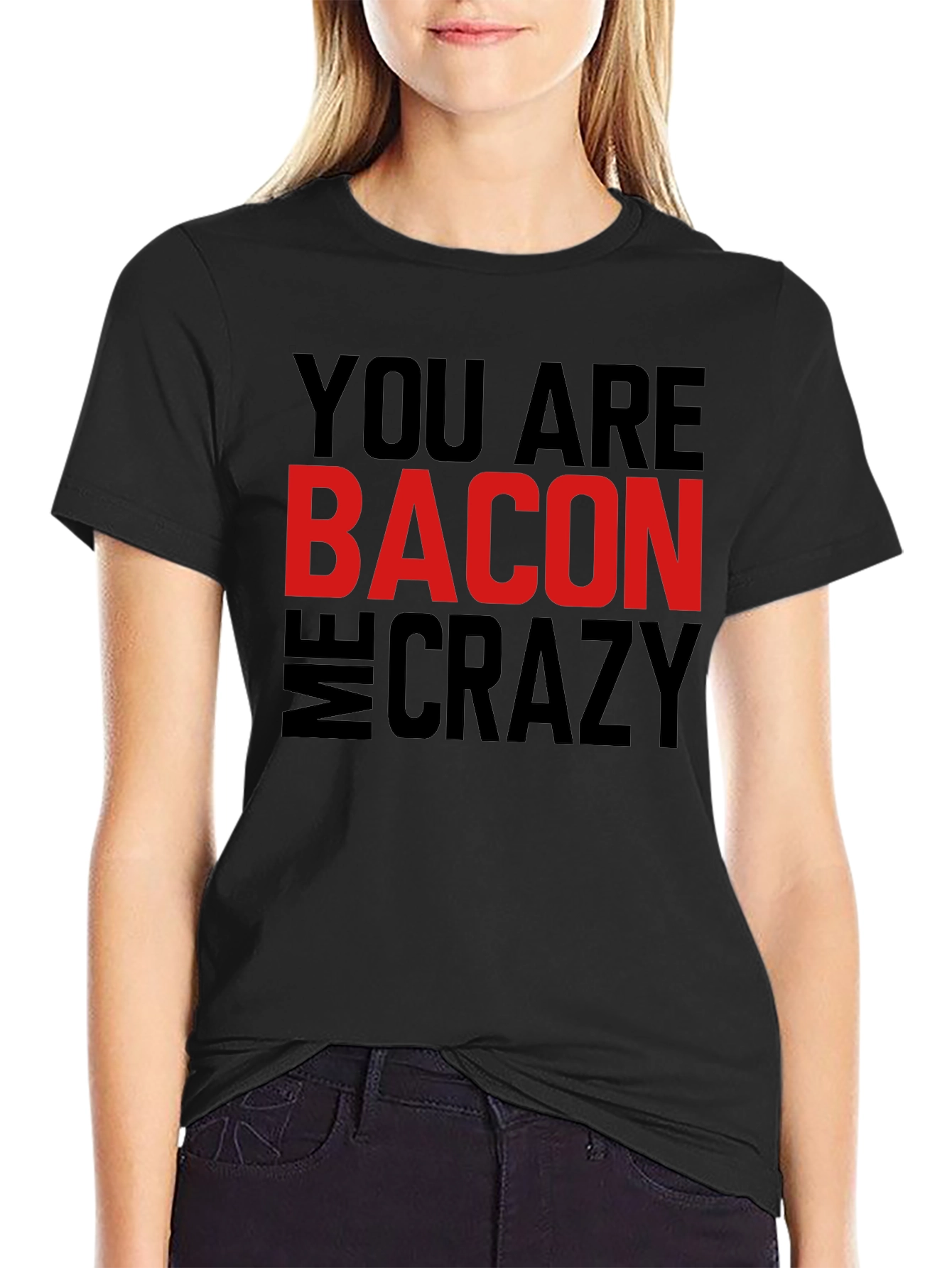 Black Bacon Makes Me Crazy Men's T-Shirt view 2