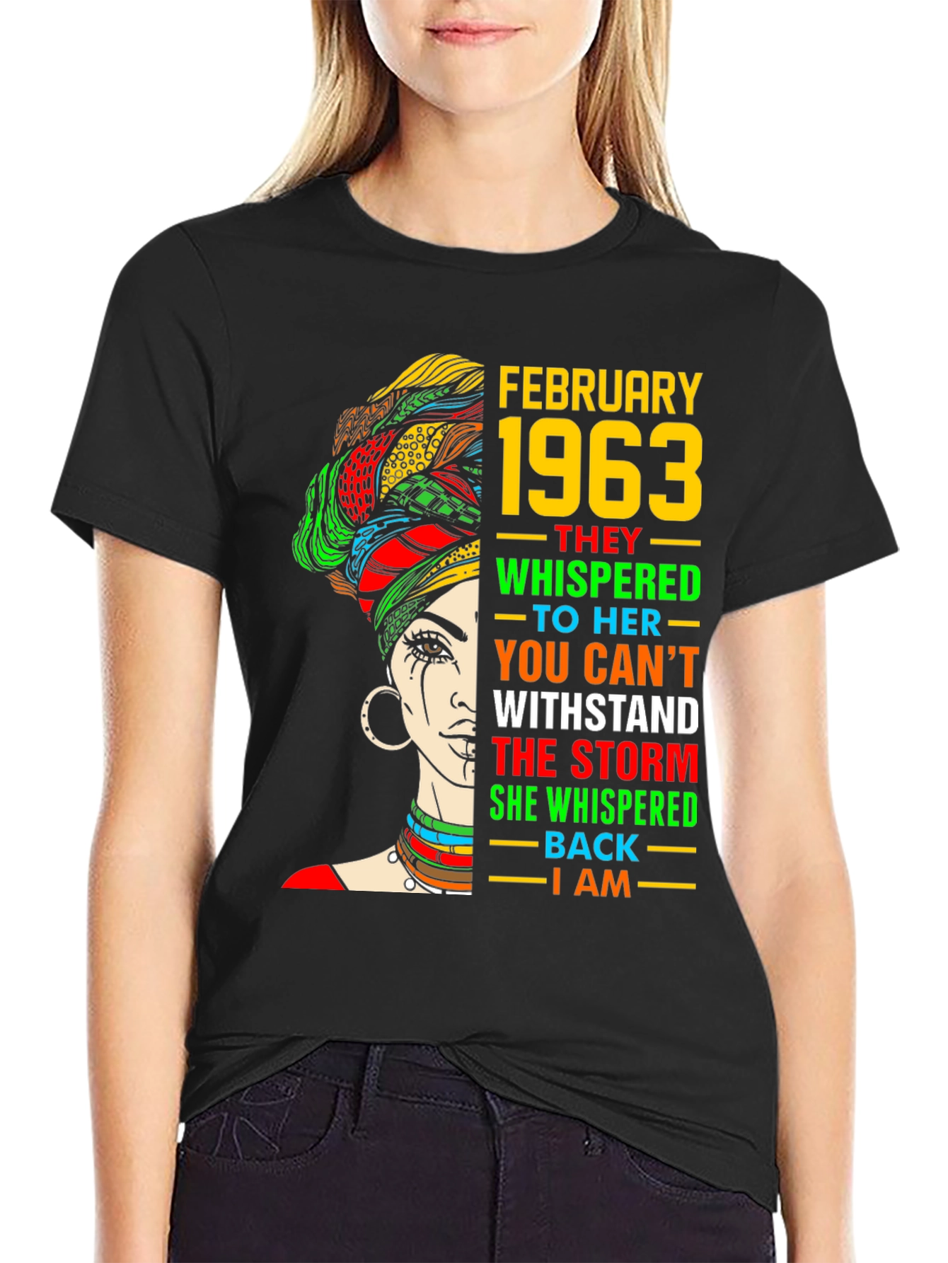 Black February 1963 T-Shirt: Withstand the Storm view 2