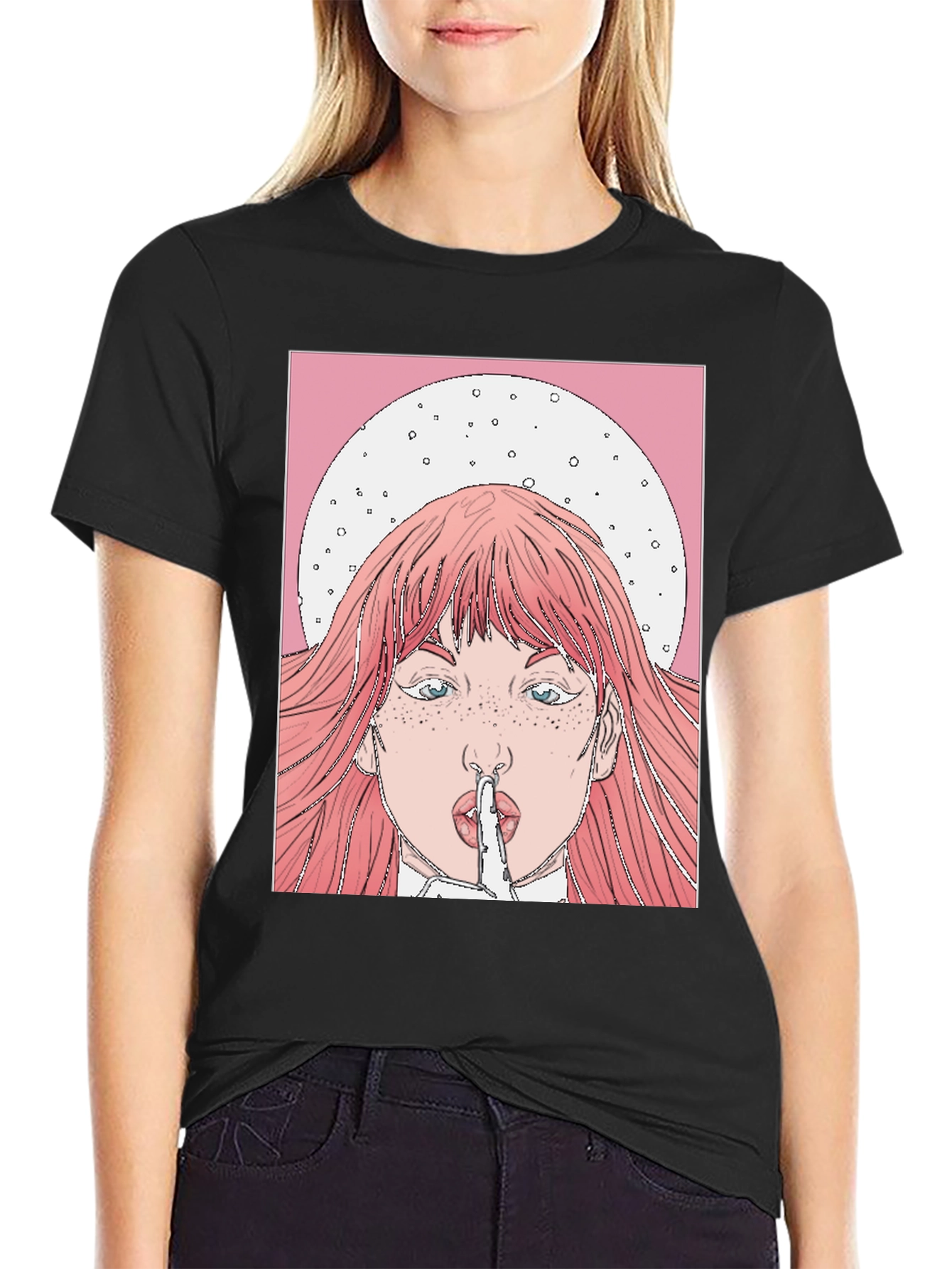 Black Shhh! Graphic Tee - Trendy Statement Shirt view 2