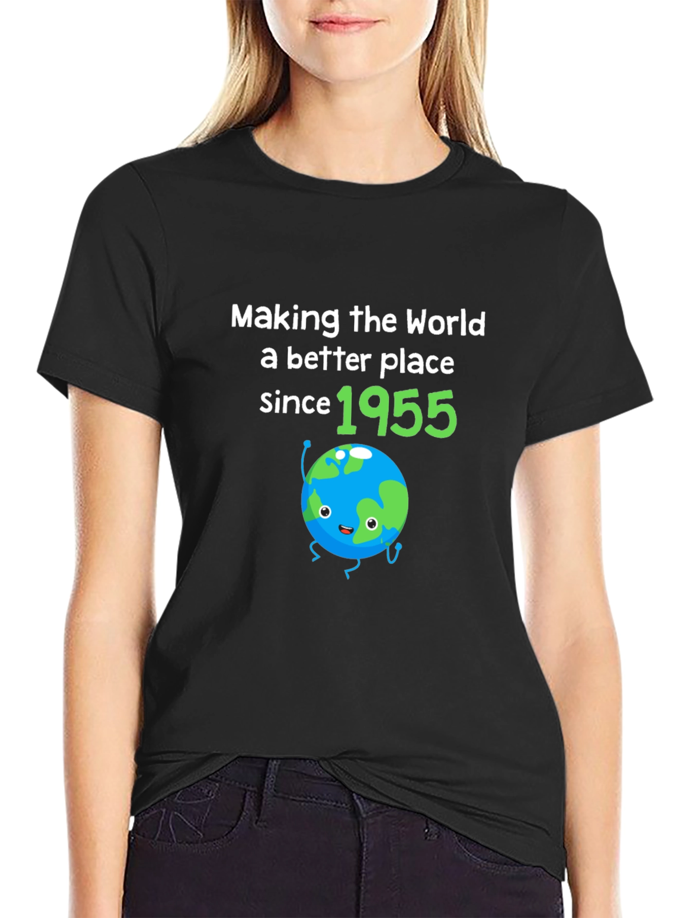 Black Making The World Better Since 1955 Birthday T-Shirt view 2