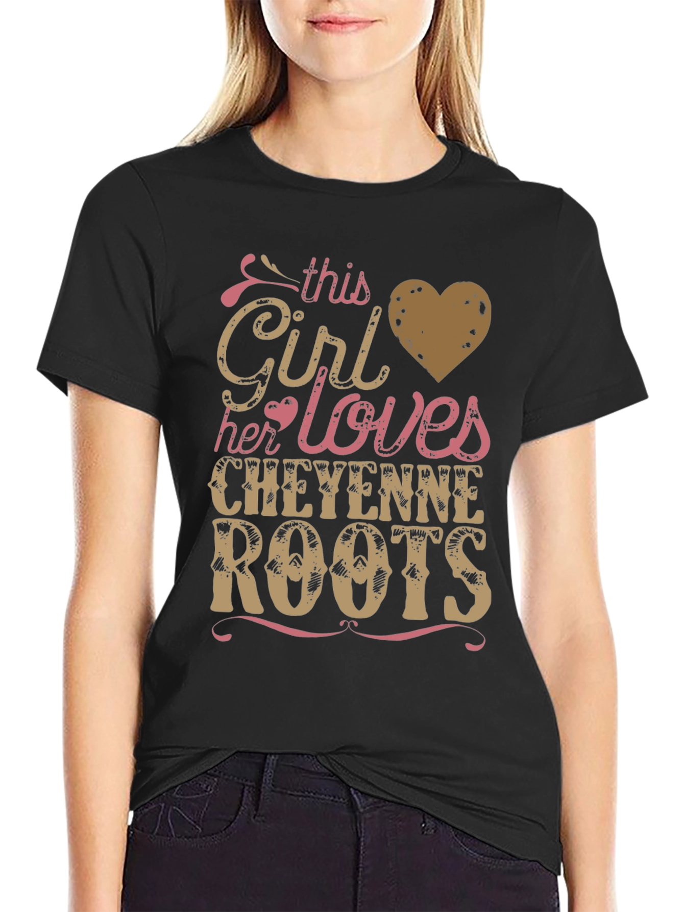 Black Cheyenne Roots Graphic Tee - Black Unisex Shirt view 2