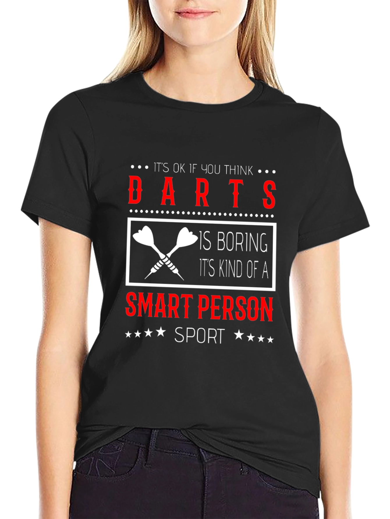 Black Darts Smart Person Sport Graphic T-Shirt view 2