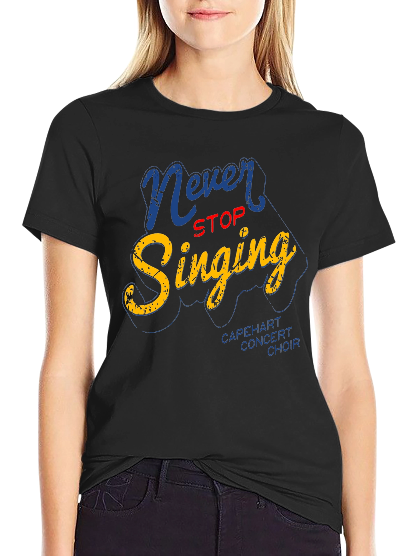 Black Never Stop Singing Graphic Tee view 2