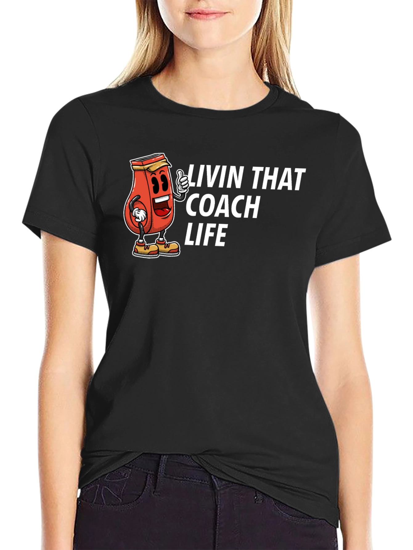 Black Livin' That Coach Life T-Shirt view 2